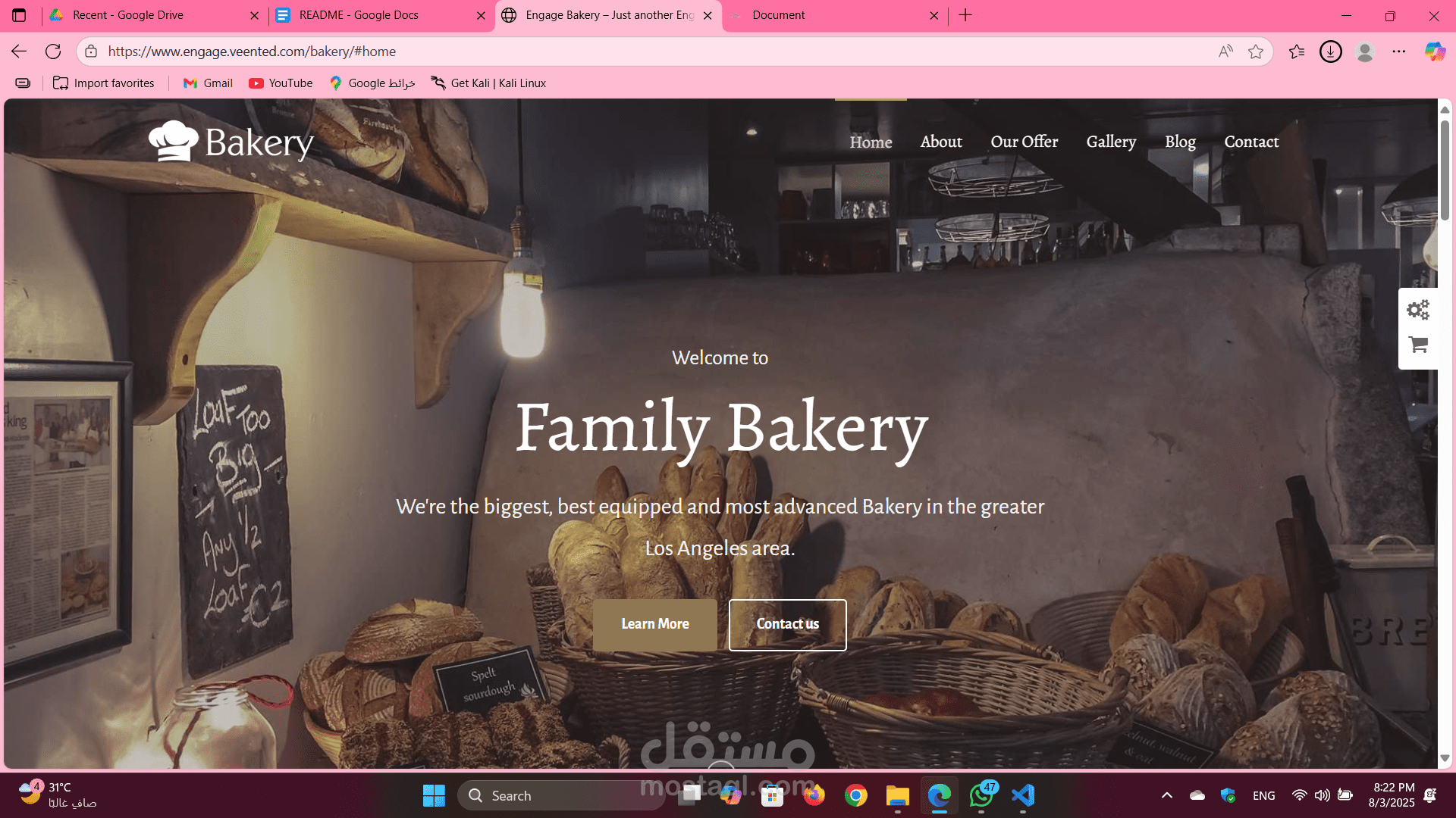 landing page(bakery)