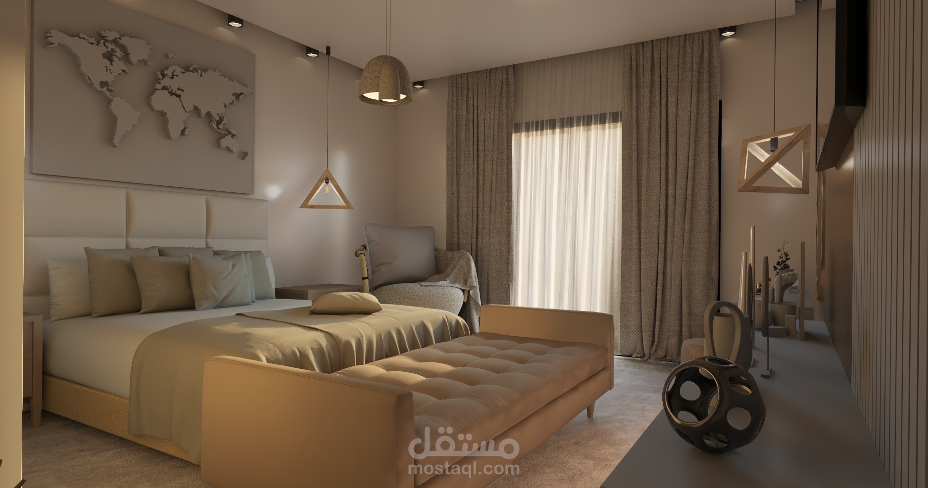 تصميم داخلي غرفة فندق