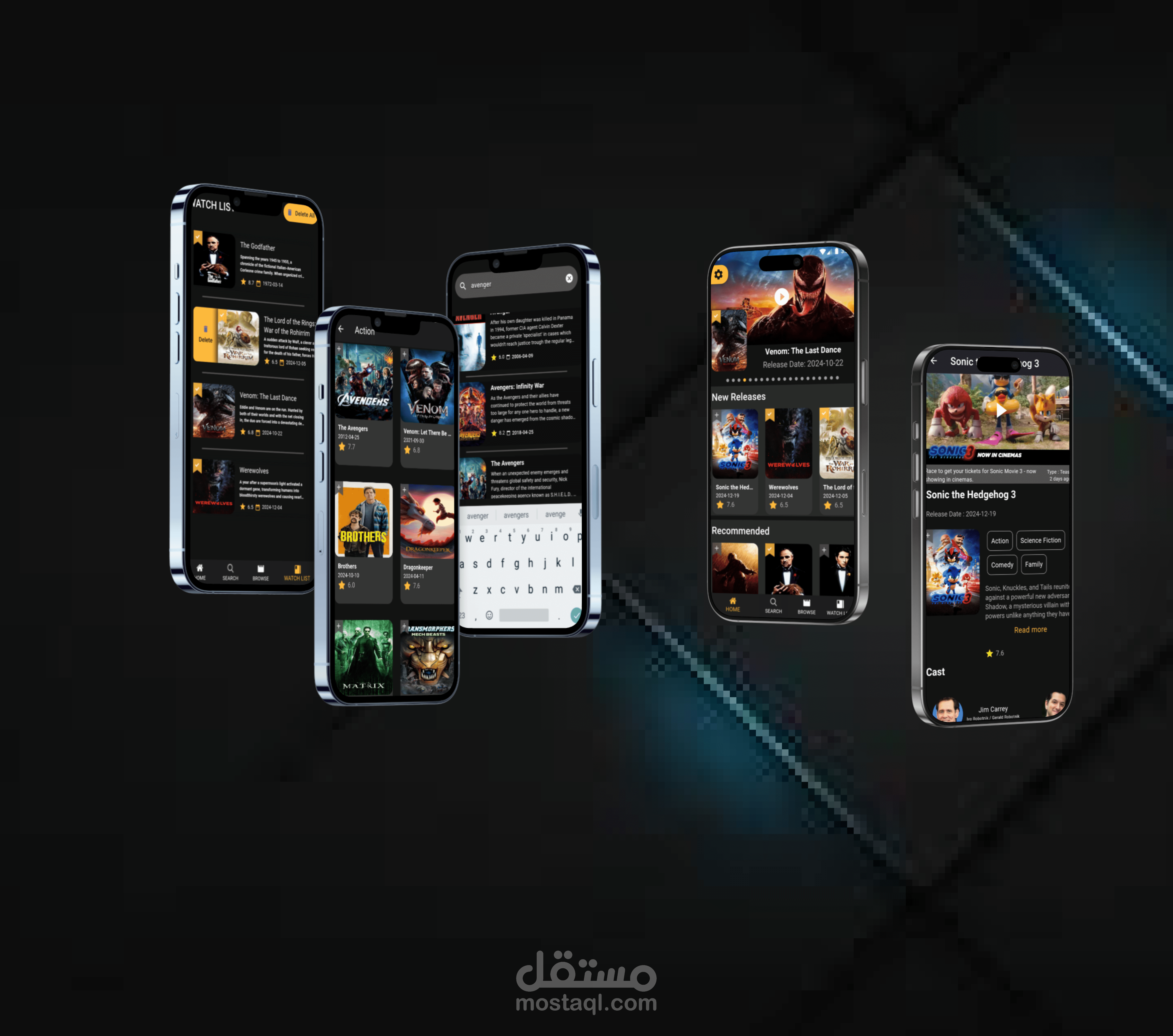 تطبيق إدارة ومتابعة الأفلام باستخدام API وBloc