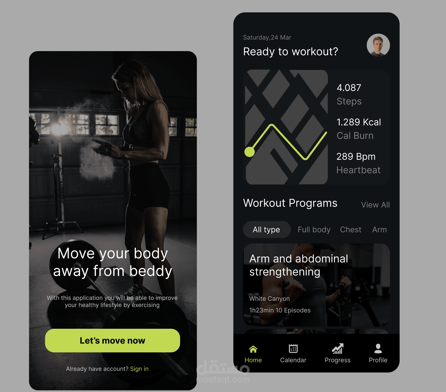 Fitness mobile app