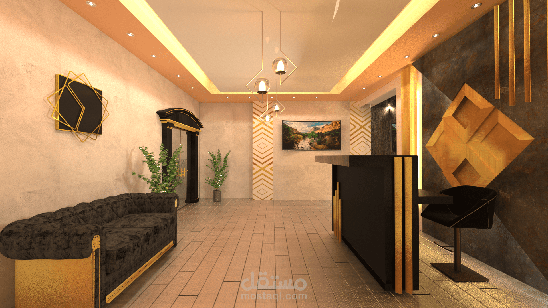 Reception for a group of multi-purpose offices