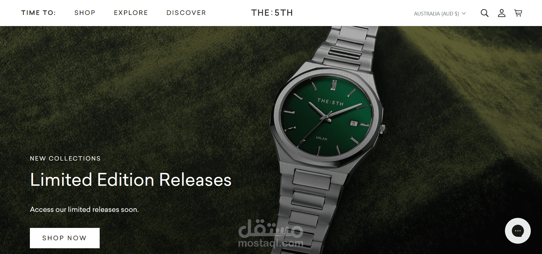 تصميم متجر لبيع الساعات shopify
