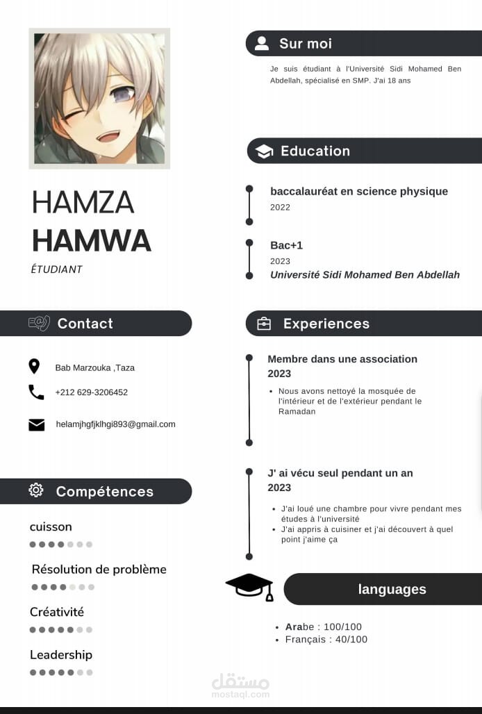 سيرة ذاتية (CV)للعمل او الدراسة