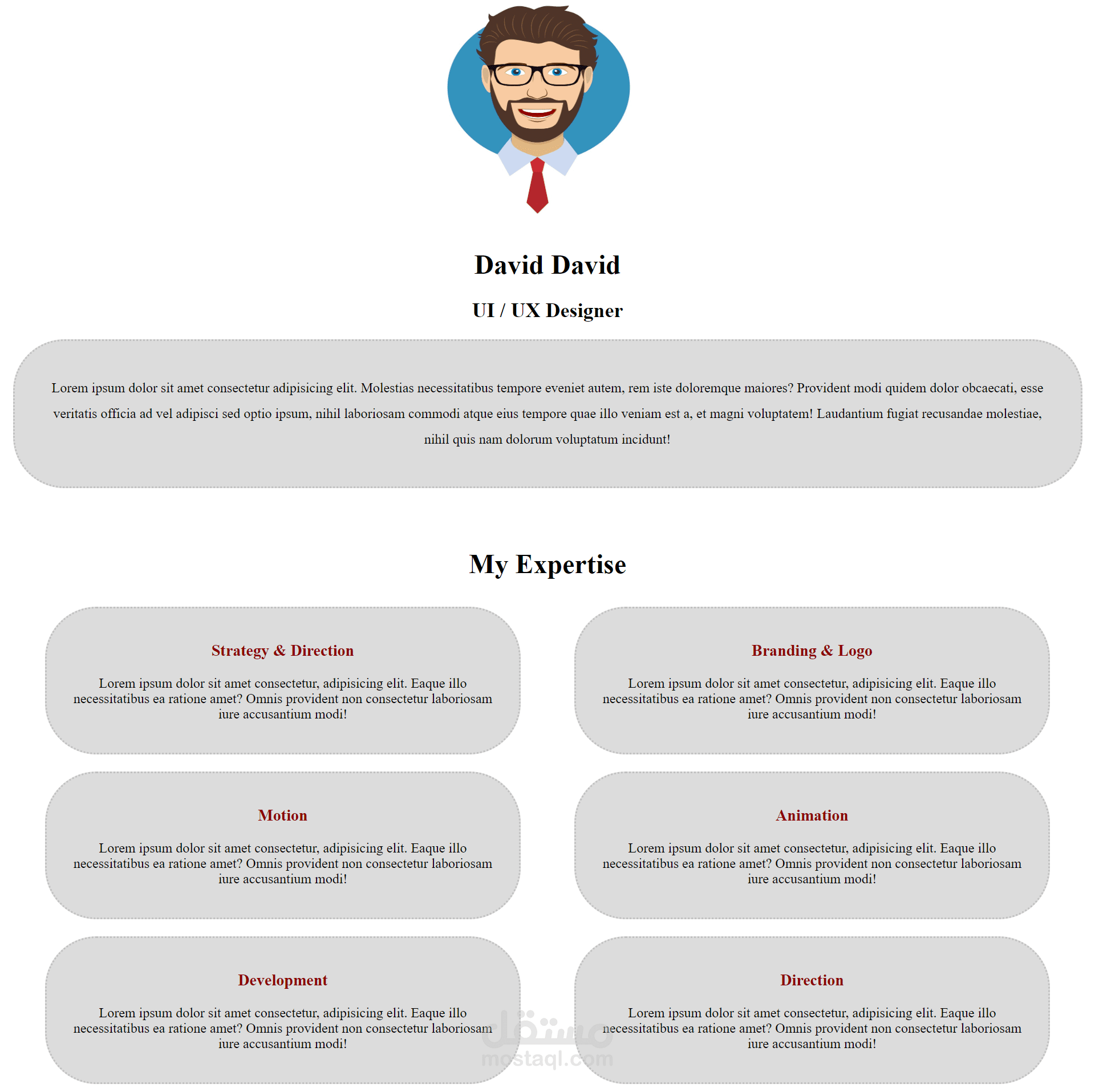 HTML - CSS - Portfolio page
