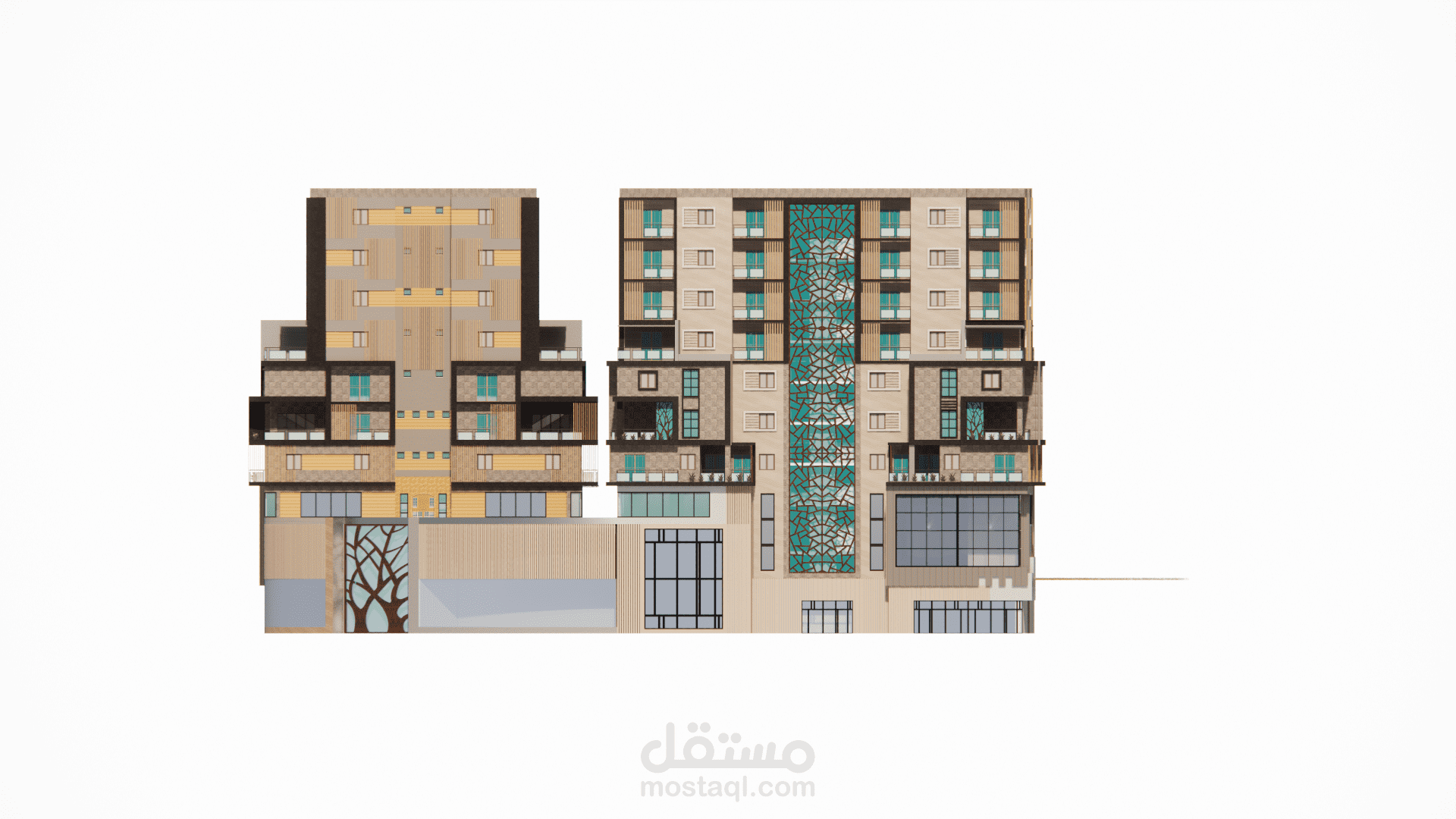 تصميم معماري لمشروع مجمع سكني