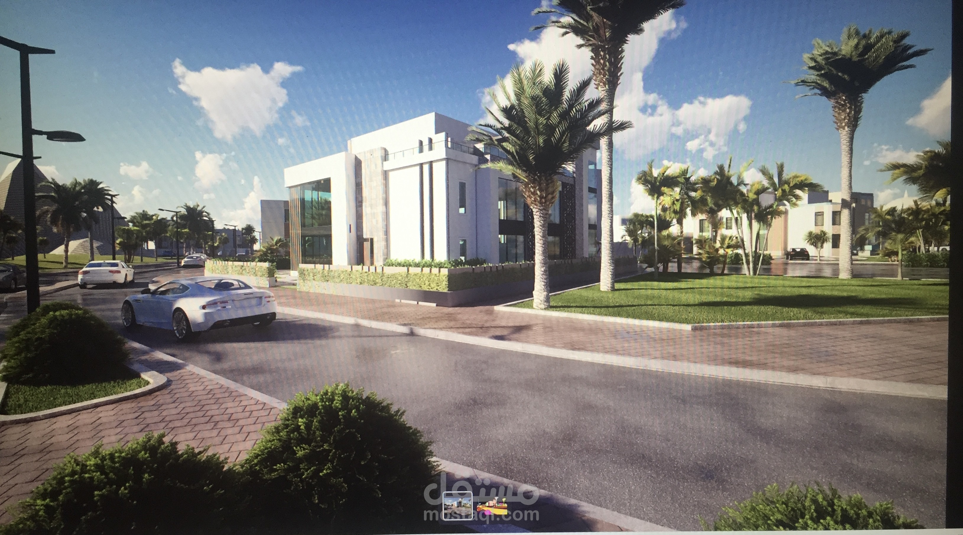 تصميم خارجي لفيلا ف الباحه