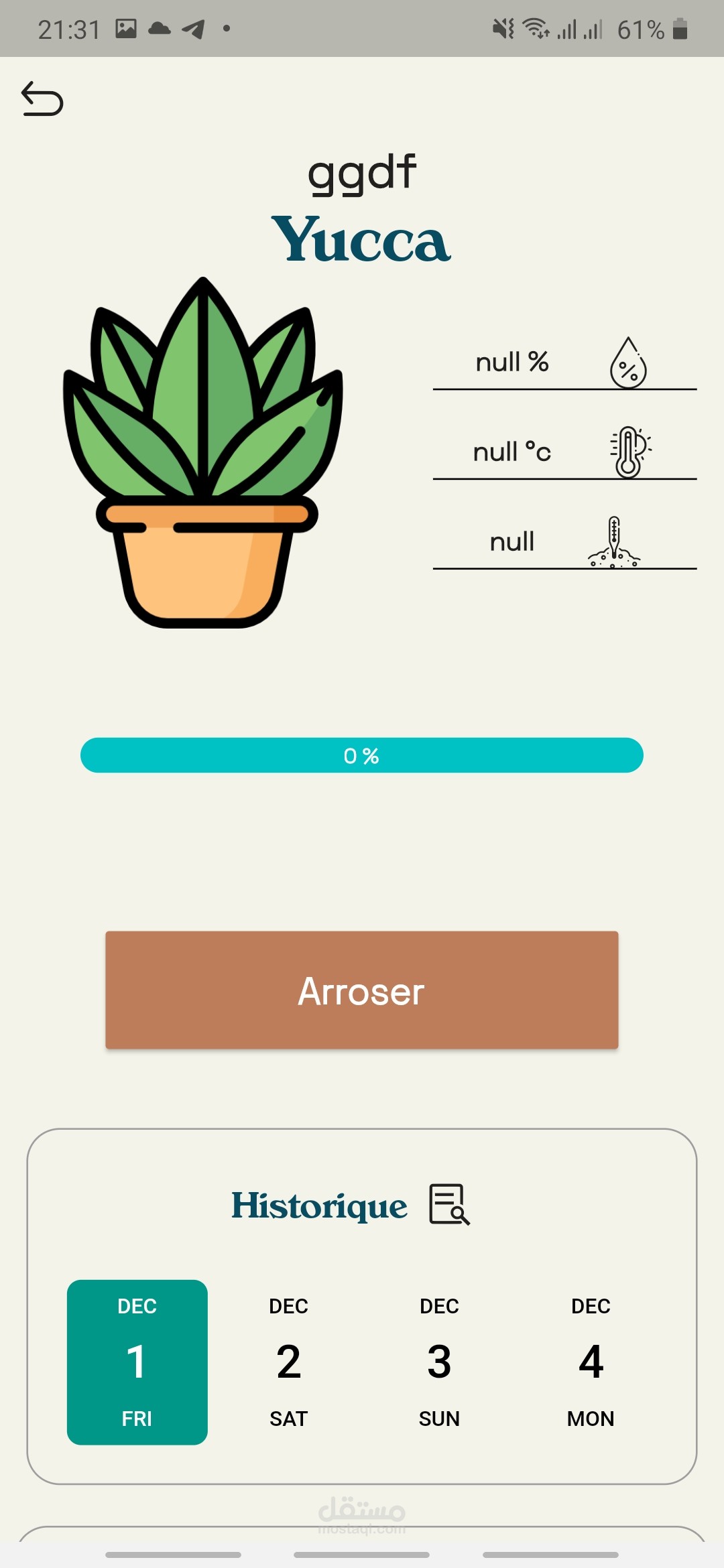 automatic watering system monitored by mobile application