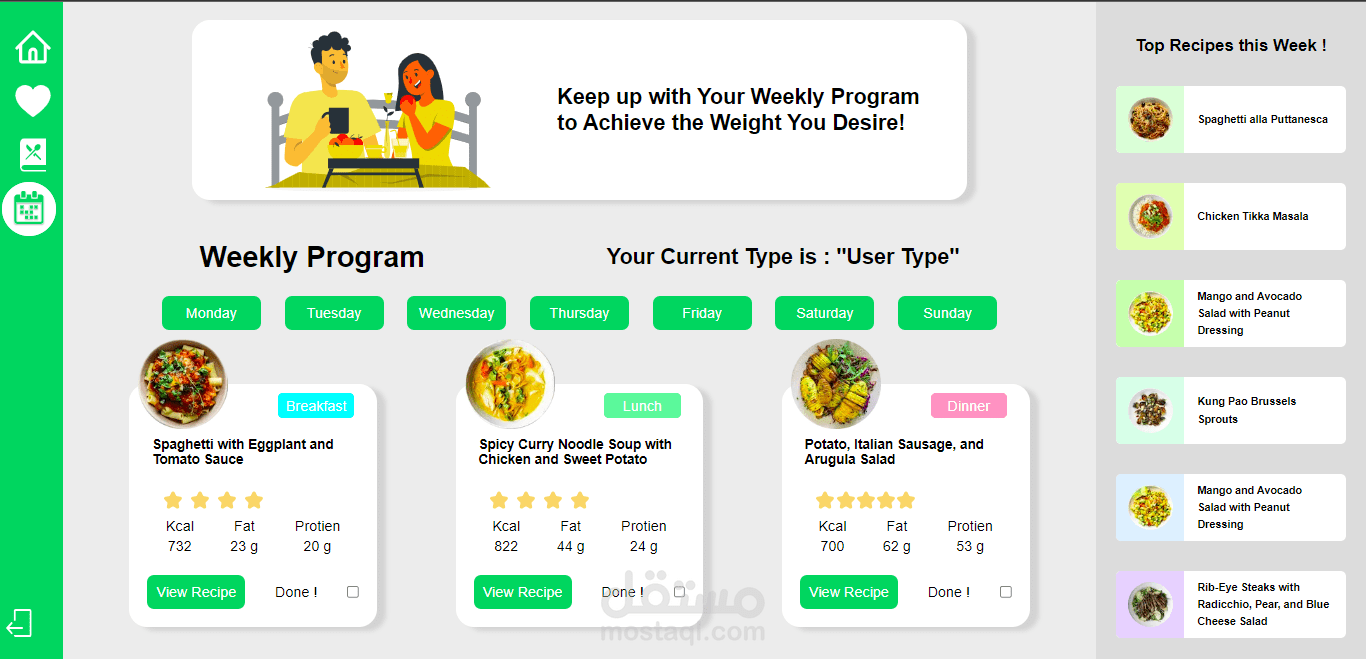 Food Monitor and Diet Suggestion Website