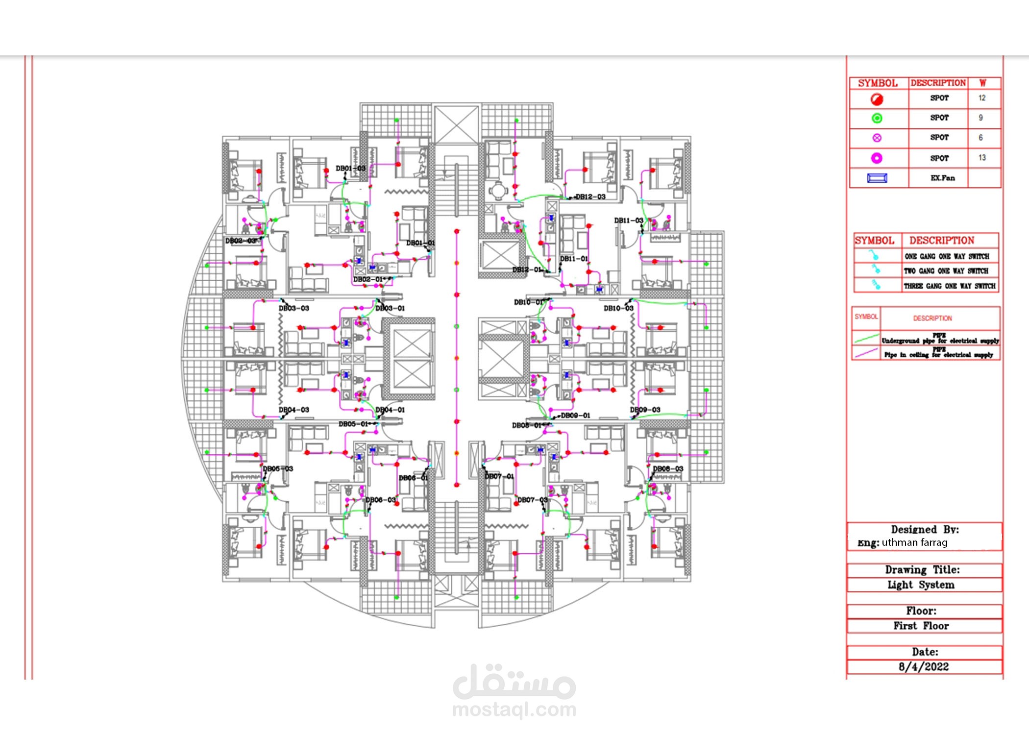 مخططات معماريه وإنشائية من تصميمي