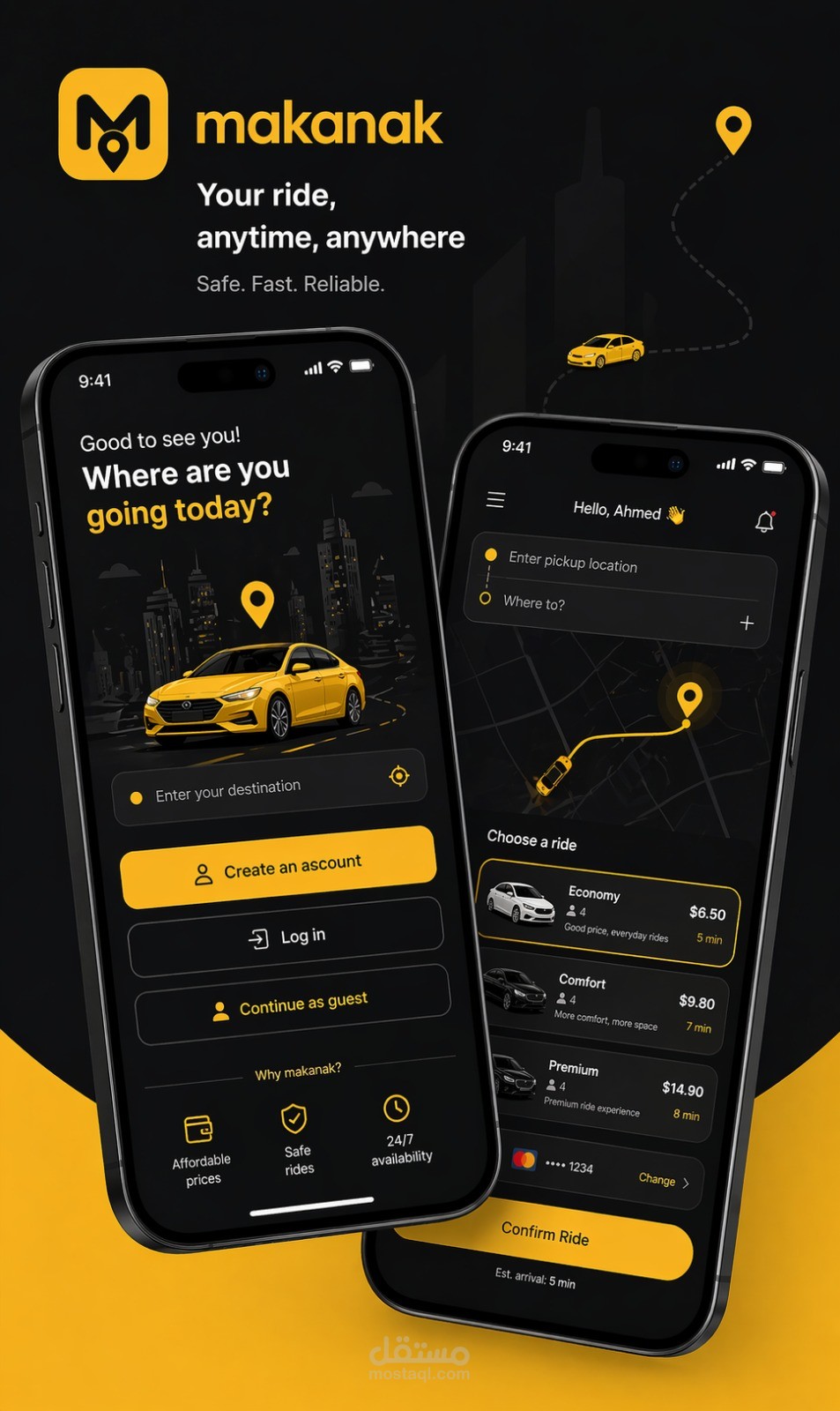 Makanak — Ride Booking Mobile App | Flutter