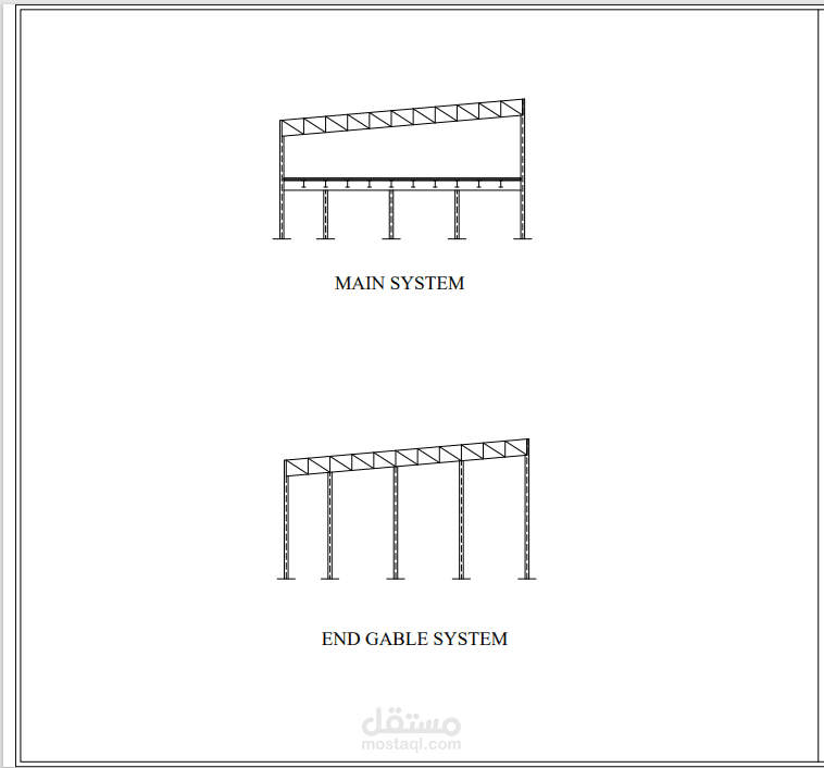 main system steel and end gable system/cad