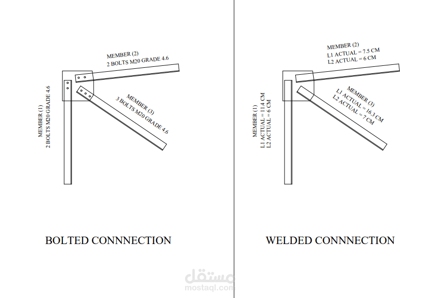 bolted connnection and weldedction/cad