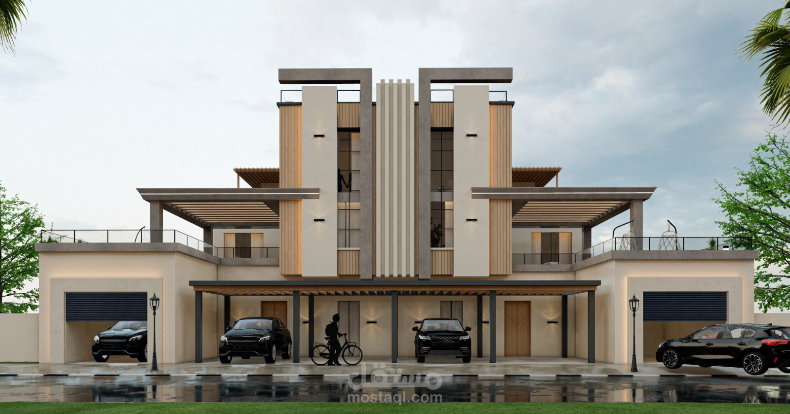 تصميم فيلا على الطراز الحديث