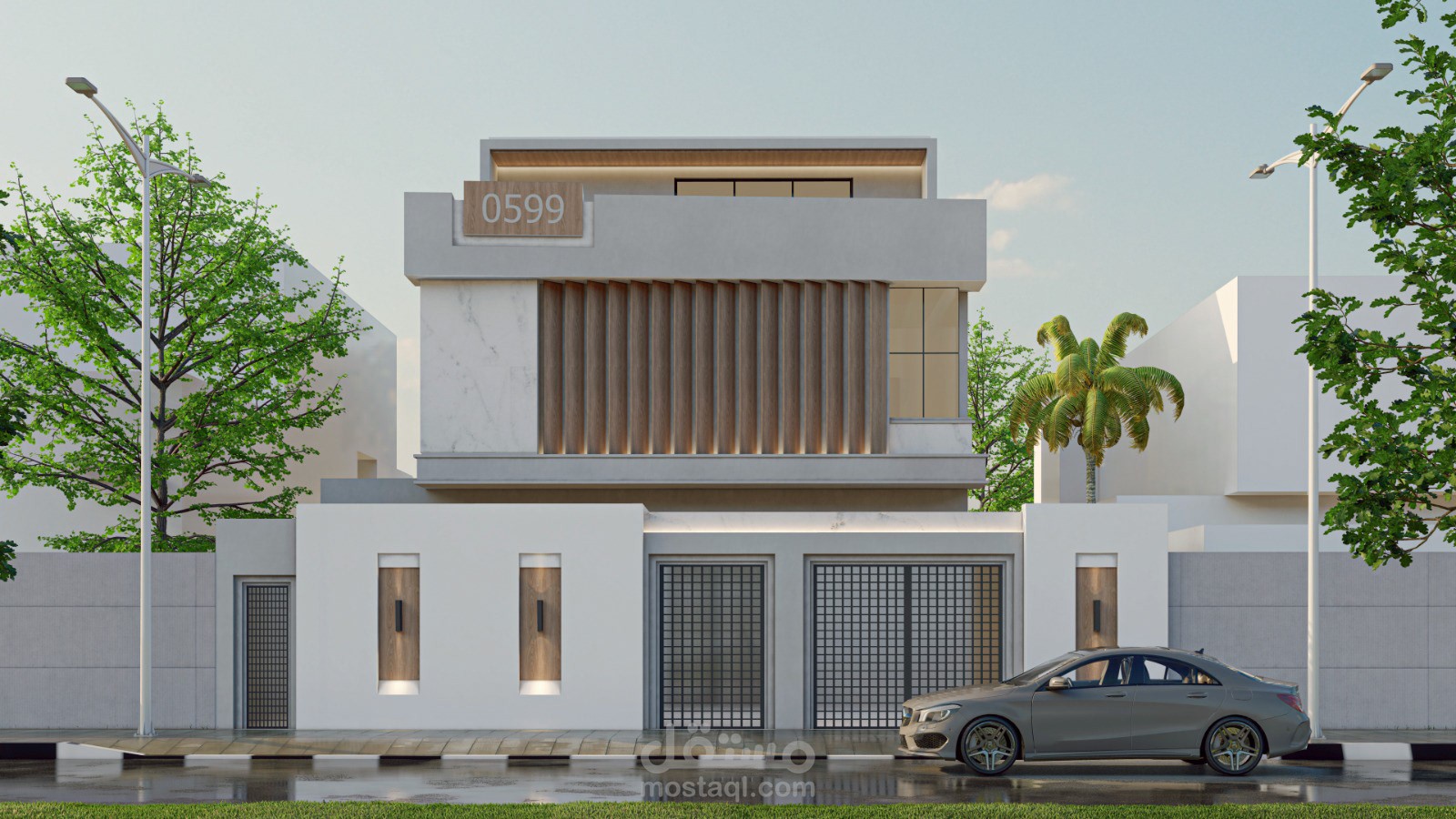 تصميم فيلا على الطراز المودرن