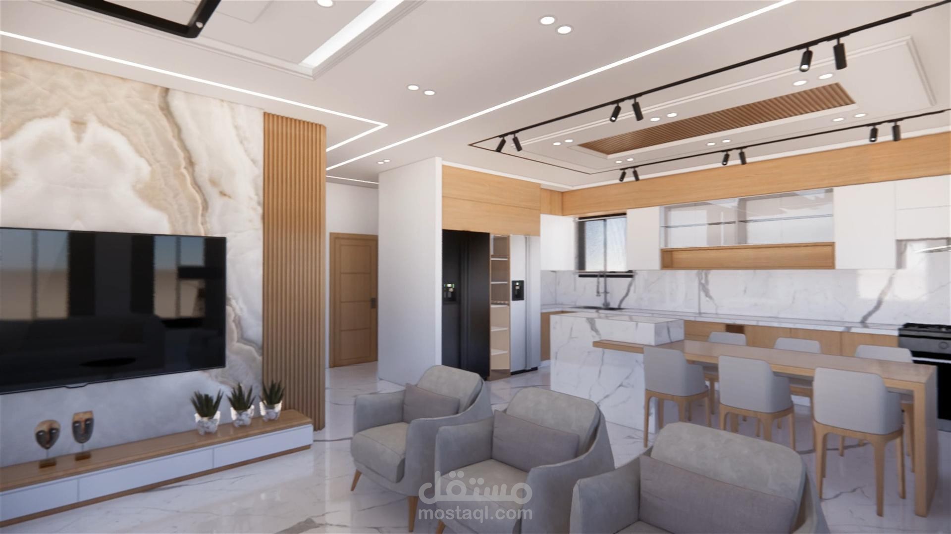 تصميم داخلي لشقة سكنية في مدينة غزة