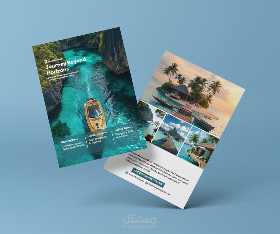 تصميم بروشور (Flyer) إعلاني عصري لوجهات سياحية فاخرة.