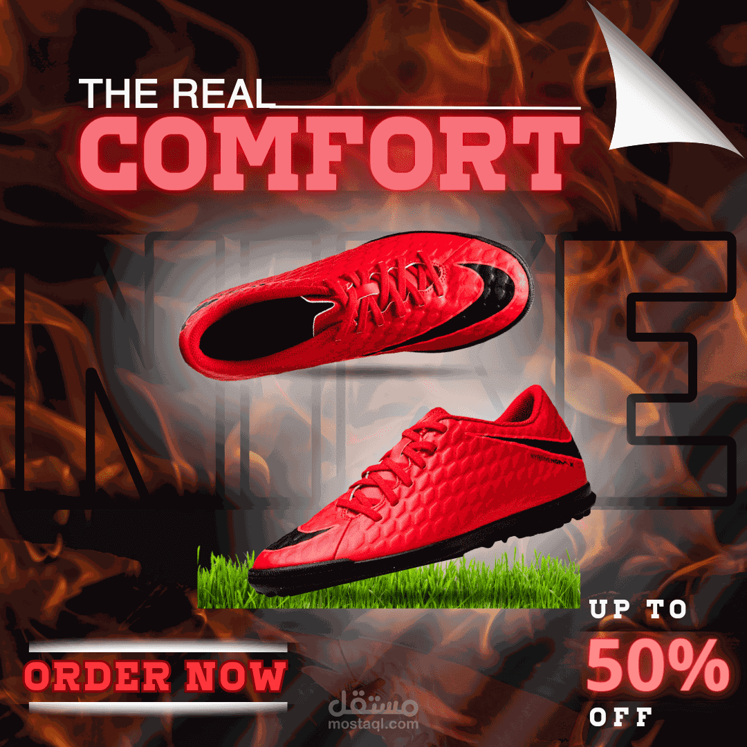 تصميم بنرات اعلانيه لمنتجات شركه nike