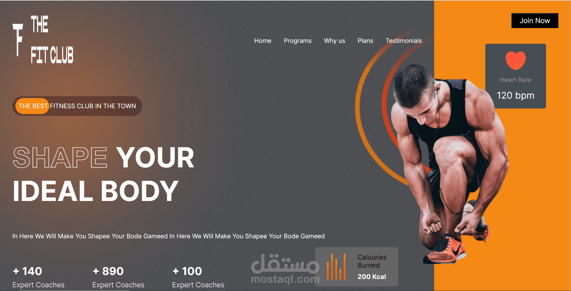 تصميم موقع  Fitness Gym