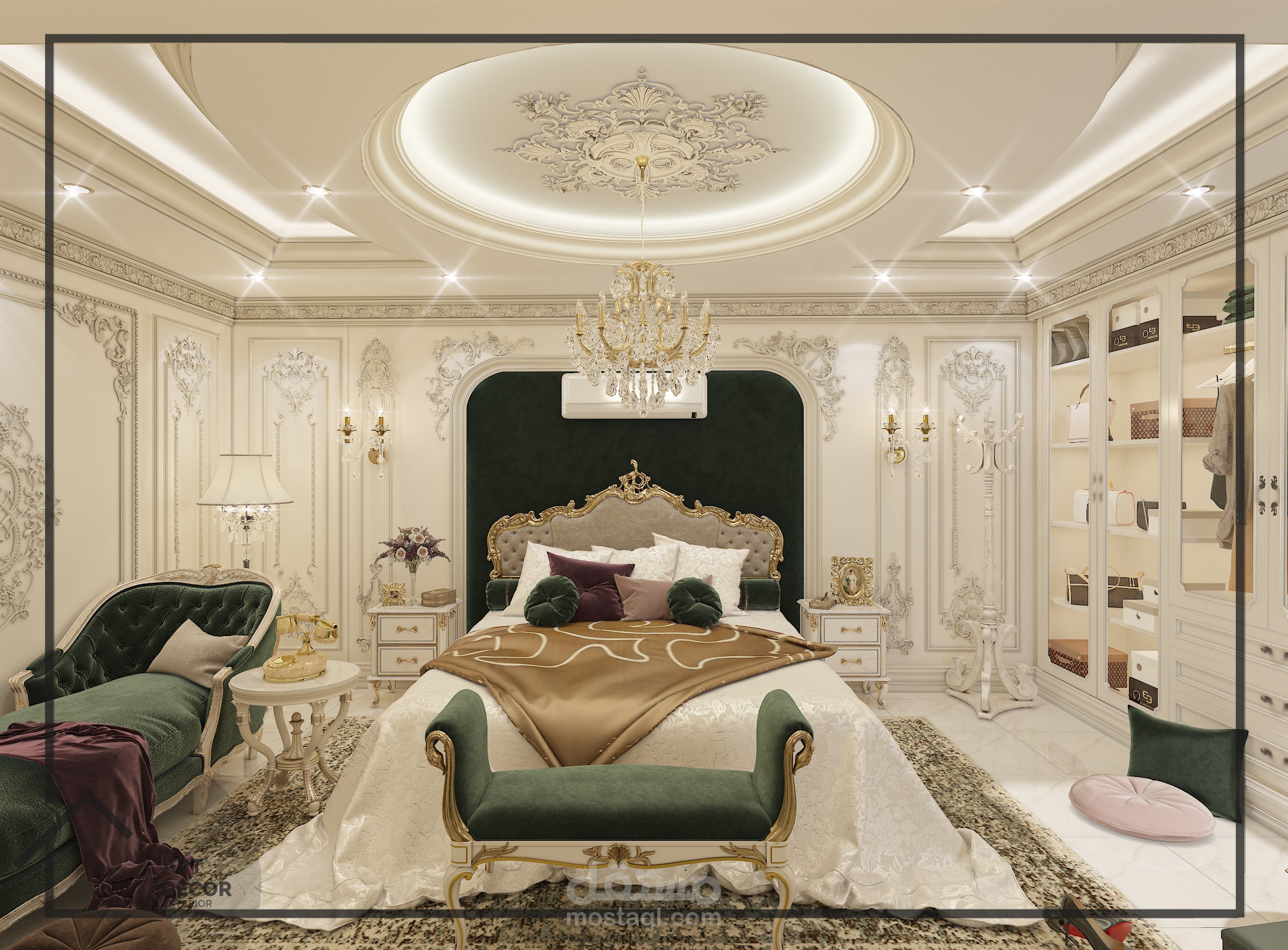 new classic master room and kitchen