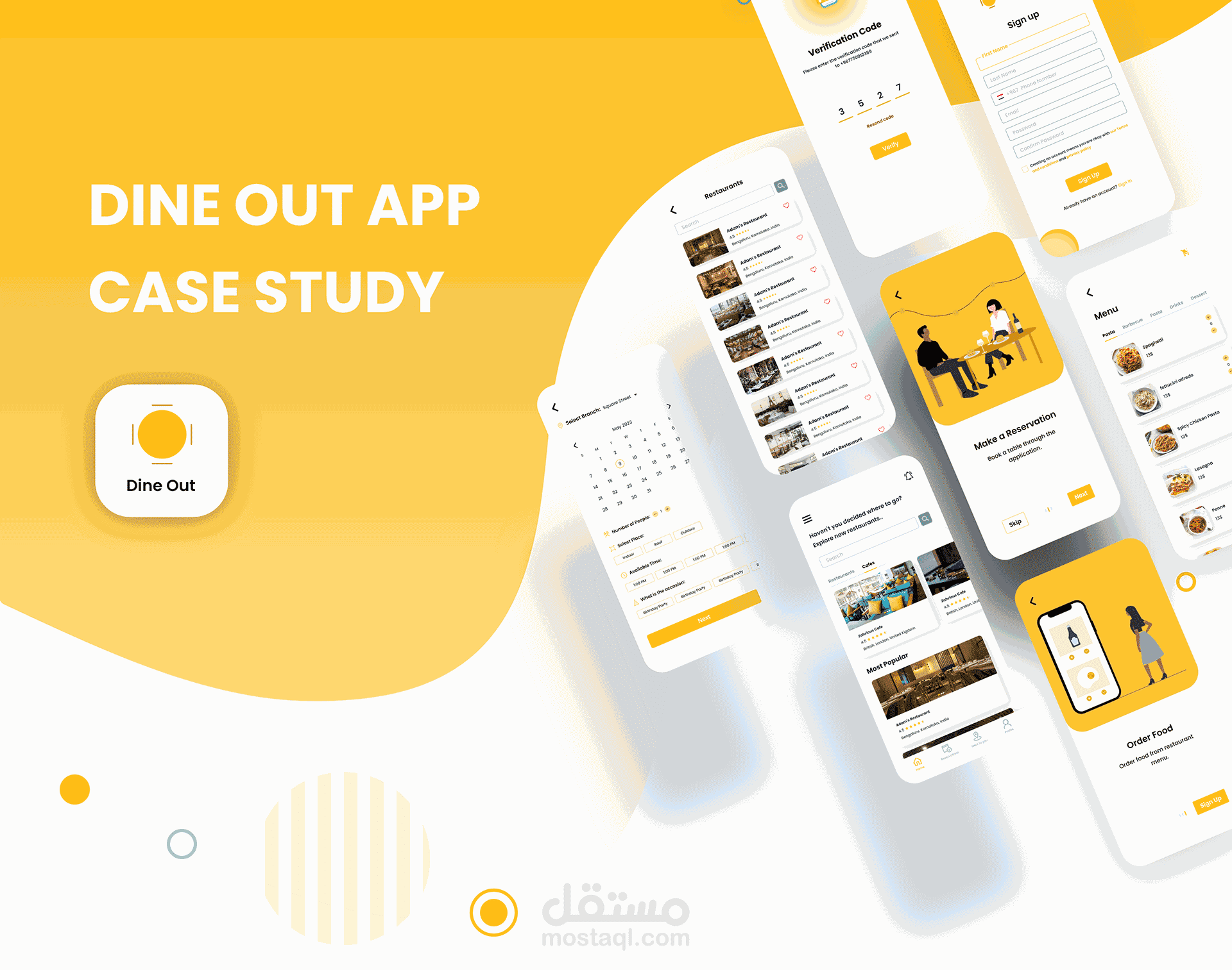 تصميم واجهات وتجربة مستخدم احترافية لتطبيق حجز مطاعم