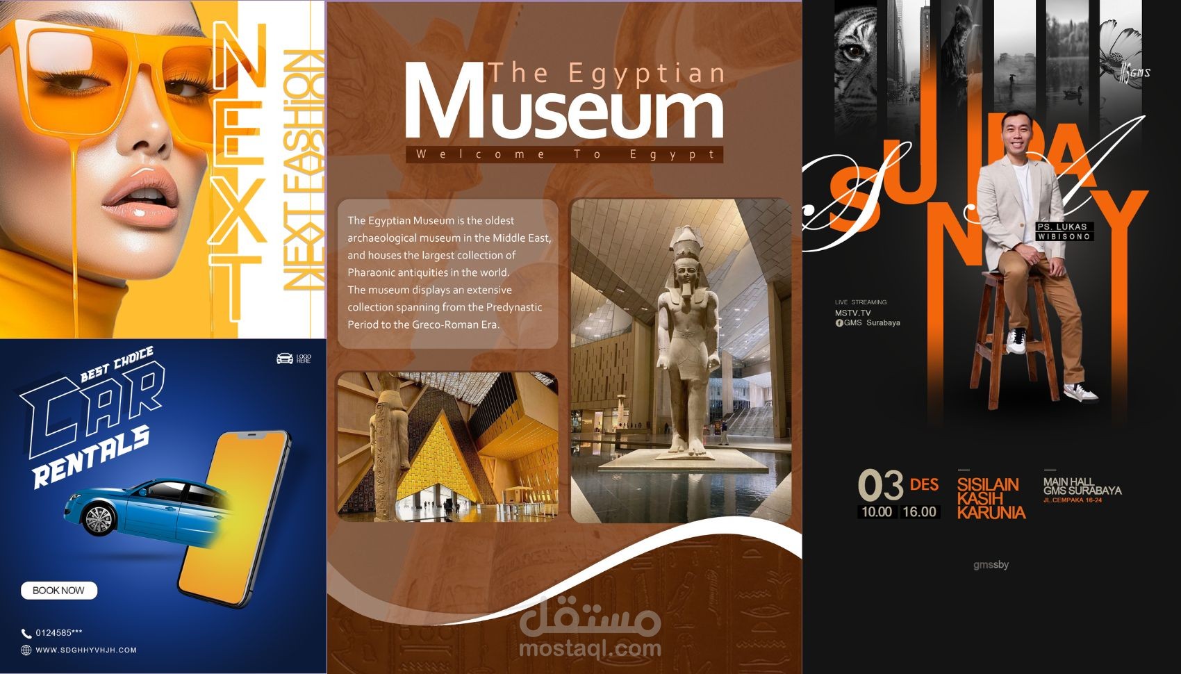 مجموعة تصميمات سوشيال ميديا متنوعة