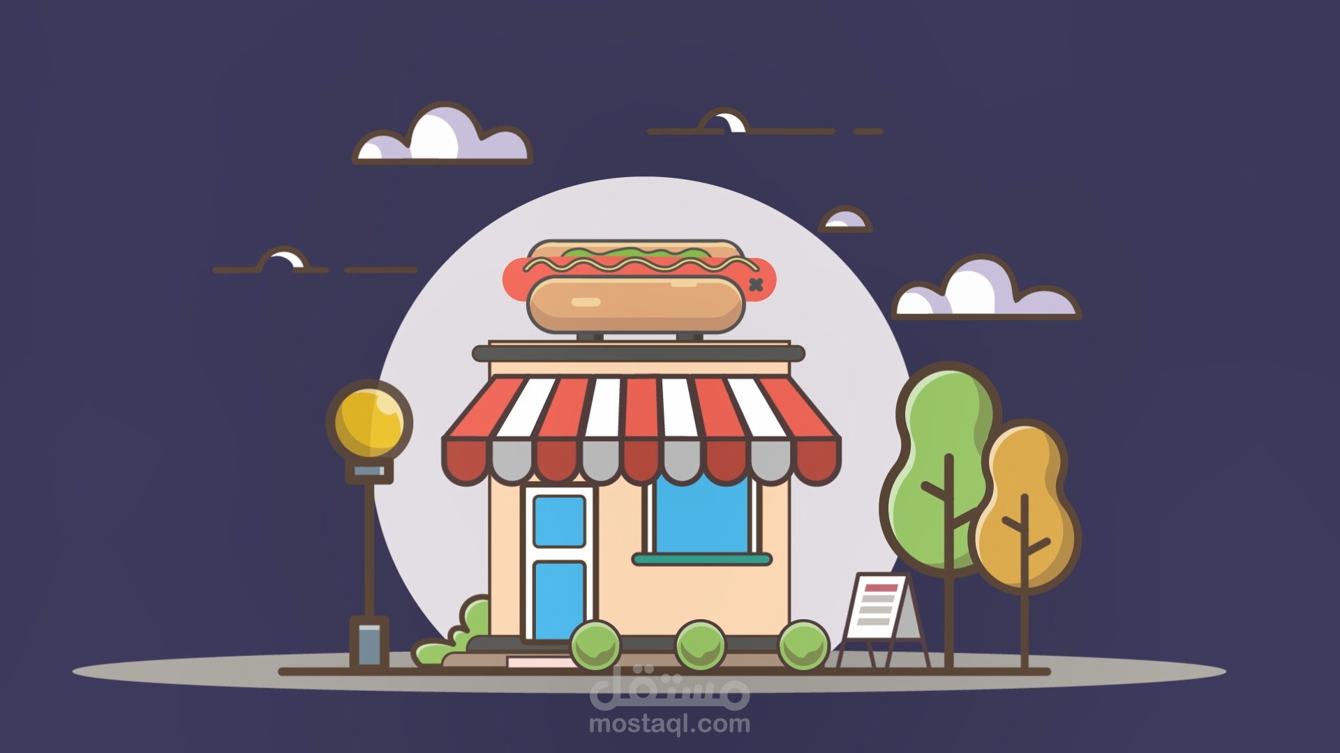برومو موشن جرافيك لمبنى مطعم بطريقة إبداعية
