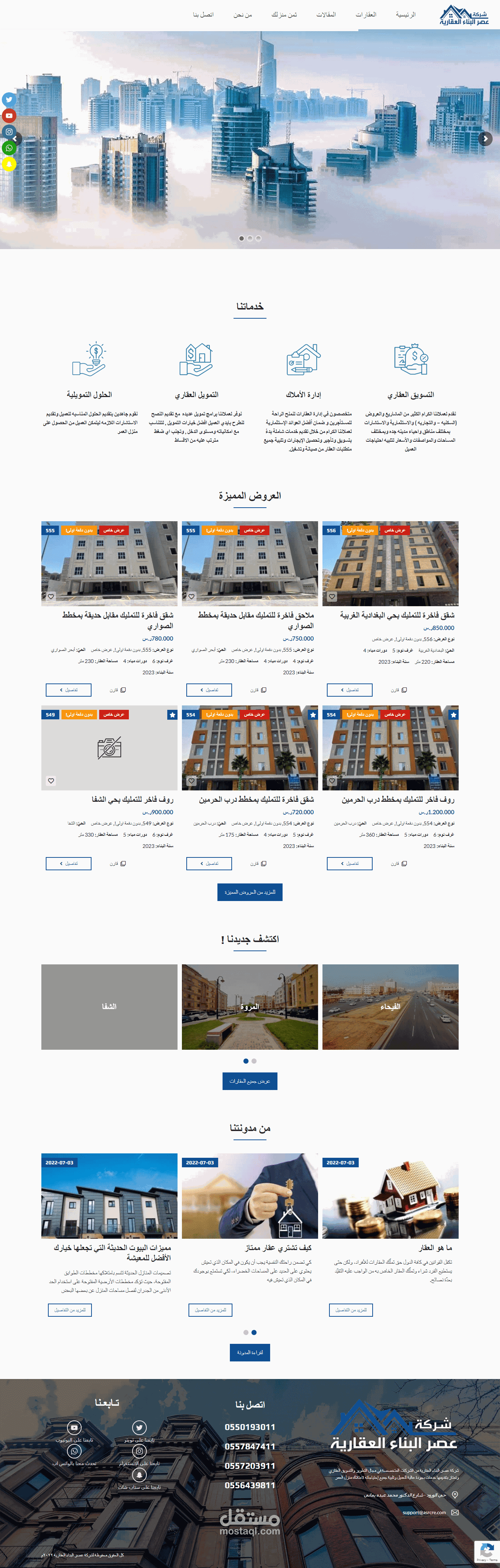 عقارات للبيع و الايجار يوضح  ( مميزات العقار - فيديوا توضيحى للعقار - مخطط العقار - مستندات العقار  )