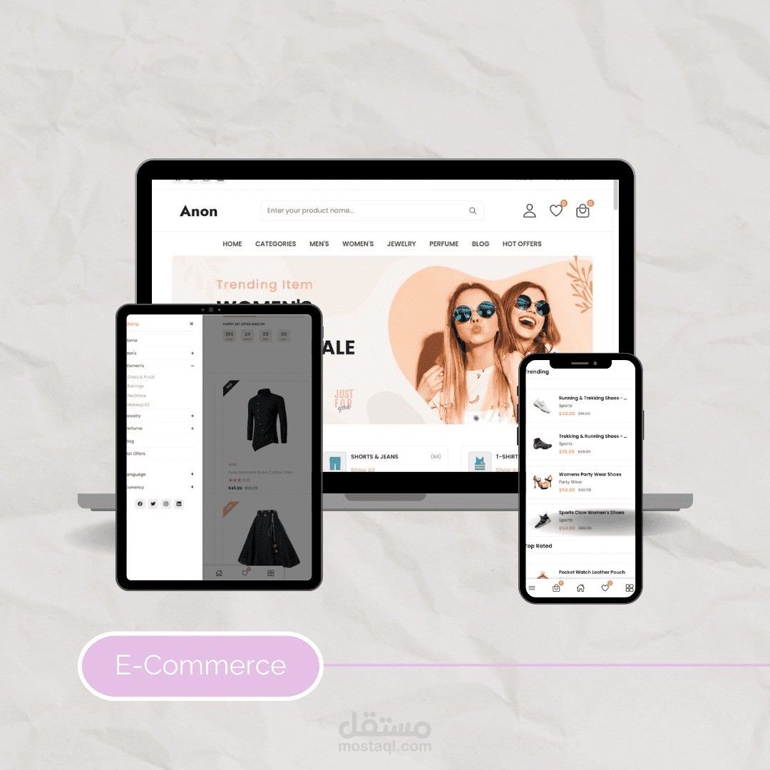 E-commerce shopping website.