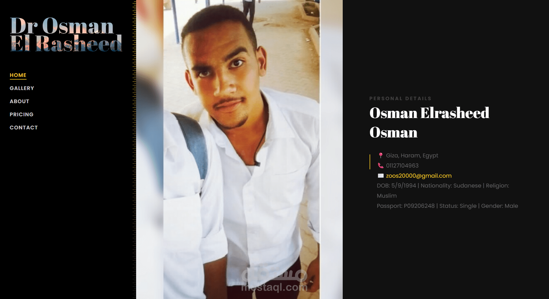 تصميم وتطوير موقع سيرة ذاتية شخصية (Personal Portfolio / Professional Profile) لعرض مسيرة ومعلومات أخصائي علاج طبيعي (Physiotherapist) بطريقة احترافية وواضحة للزوار.