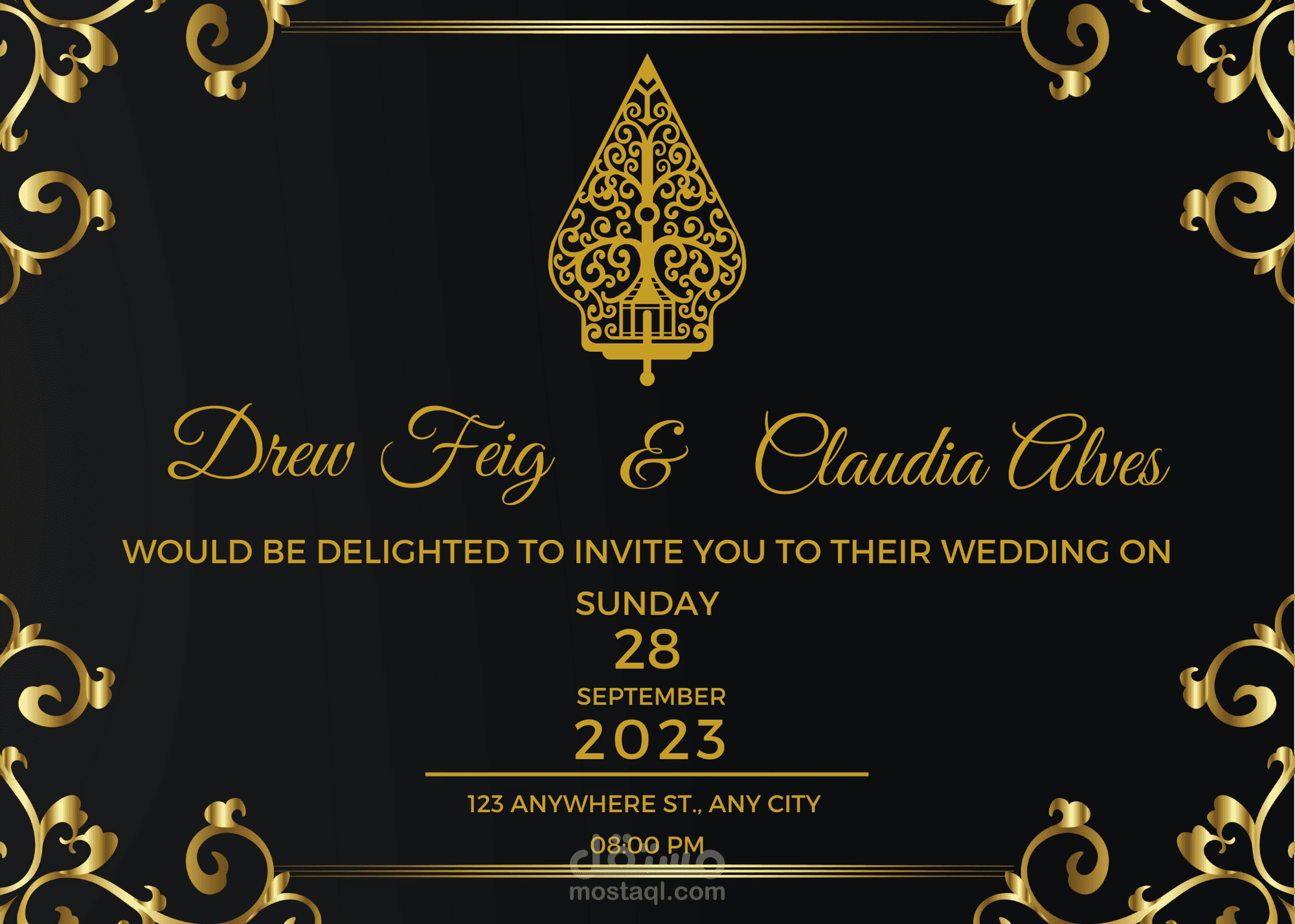 هنا تصميم لدعوه فرح