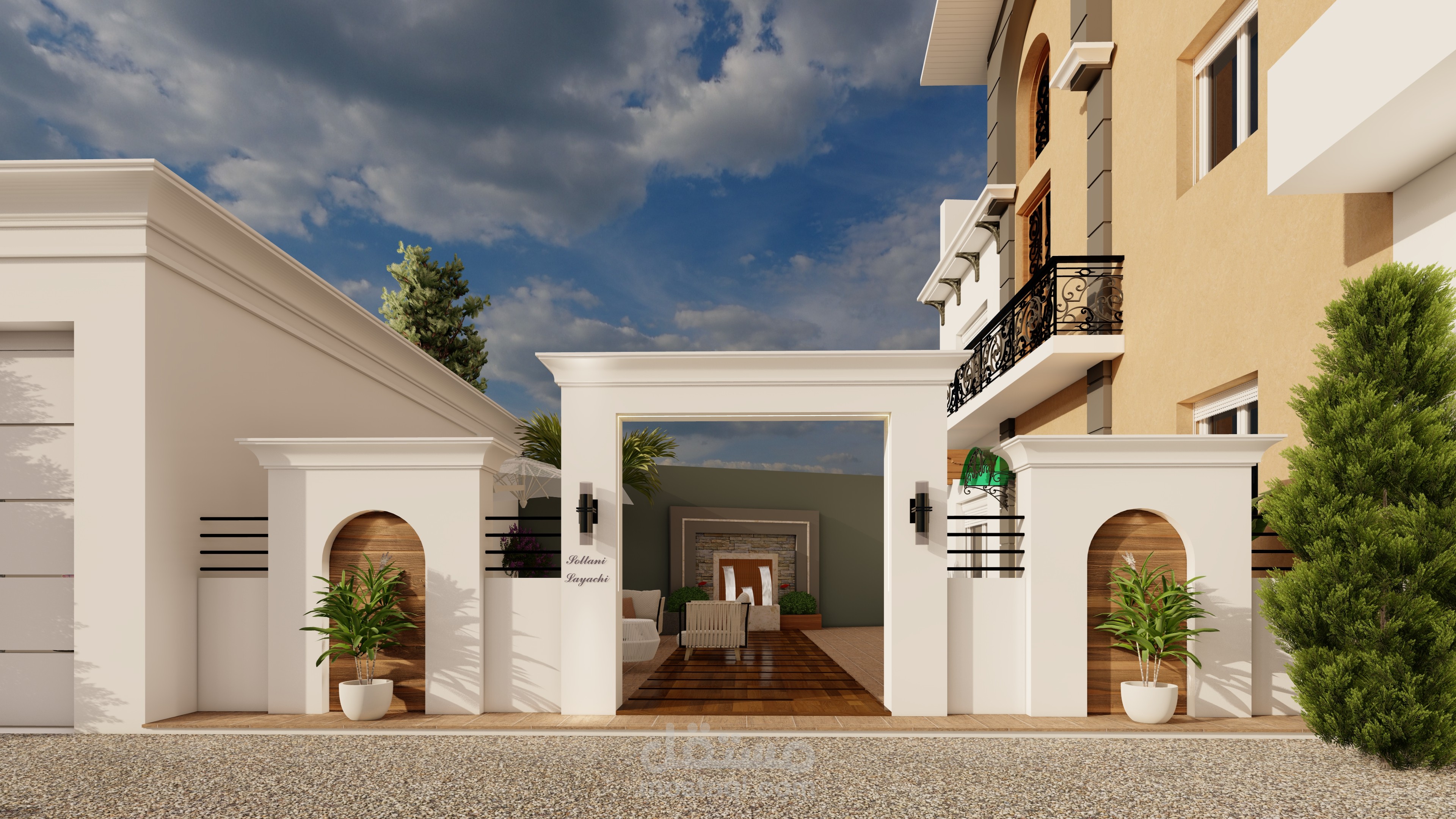 تصميم معماري وإظهار خارجي وداخلي لفيلا سكنية فاخرة (Residential Villa Architecture & Interior Visualization)