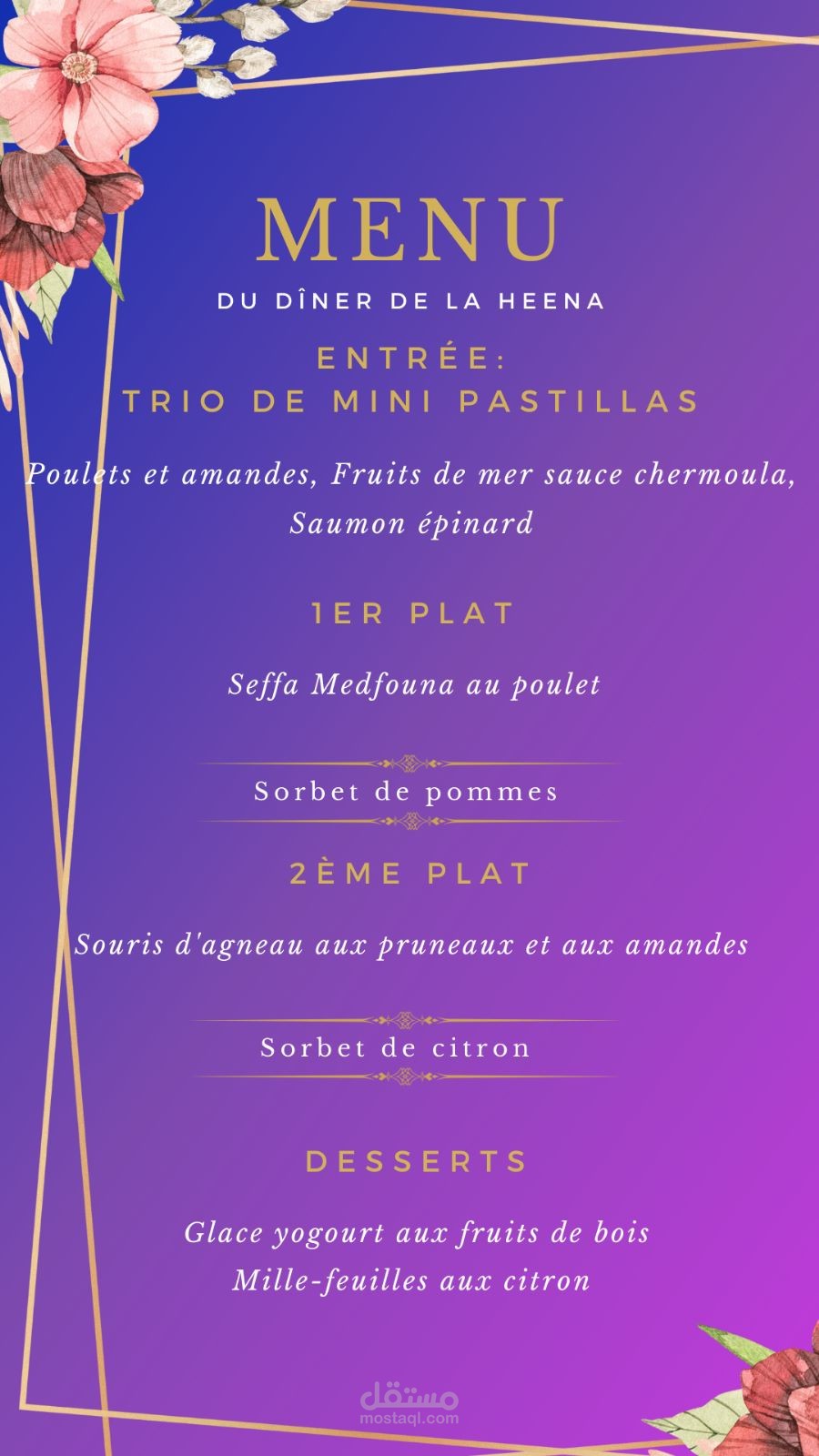Menu Recto- Verso