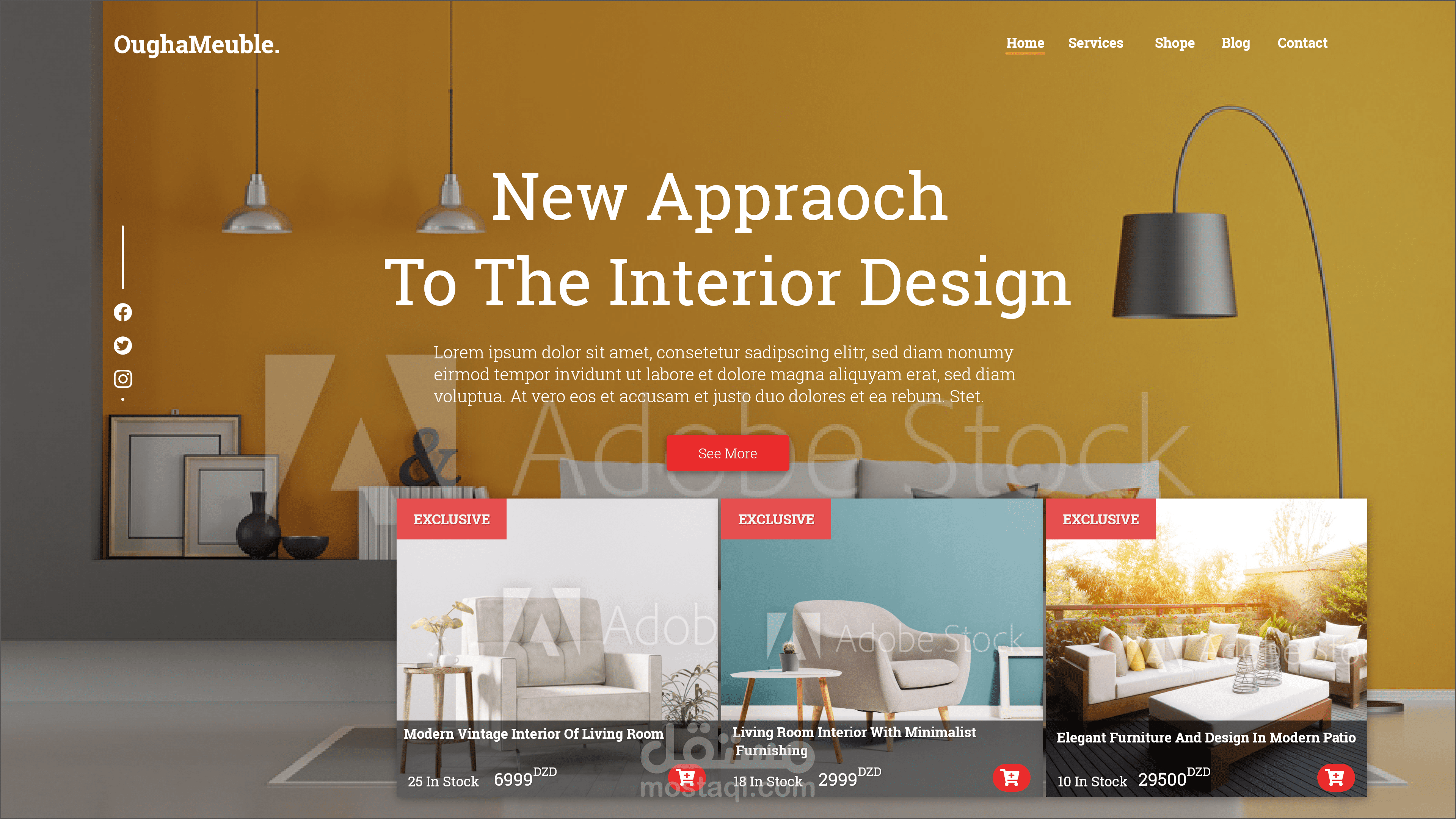 تصميم واجهة موقع