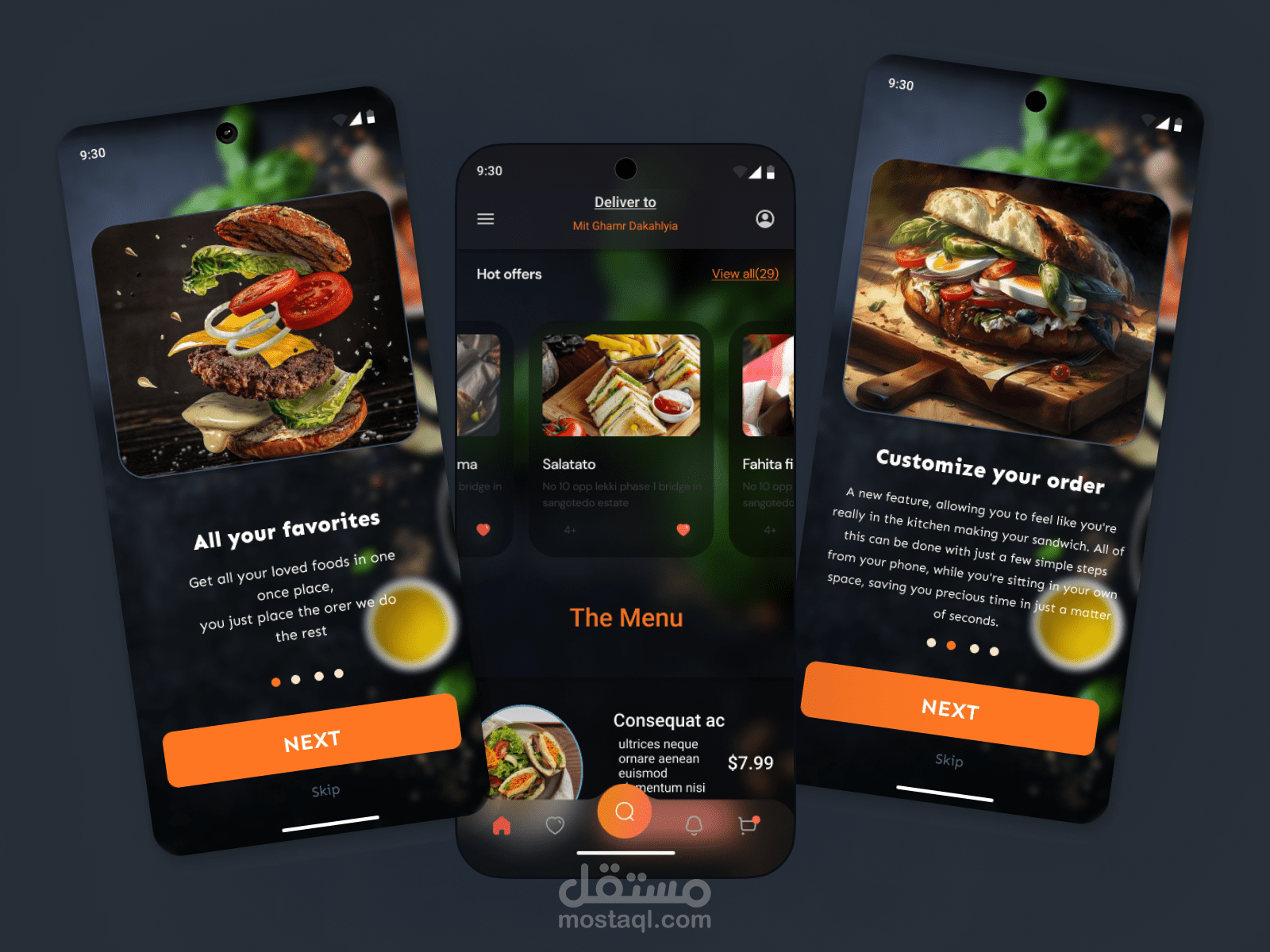 Google UX design project, Al Barakah Sandwich shop app