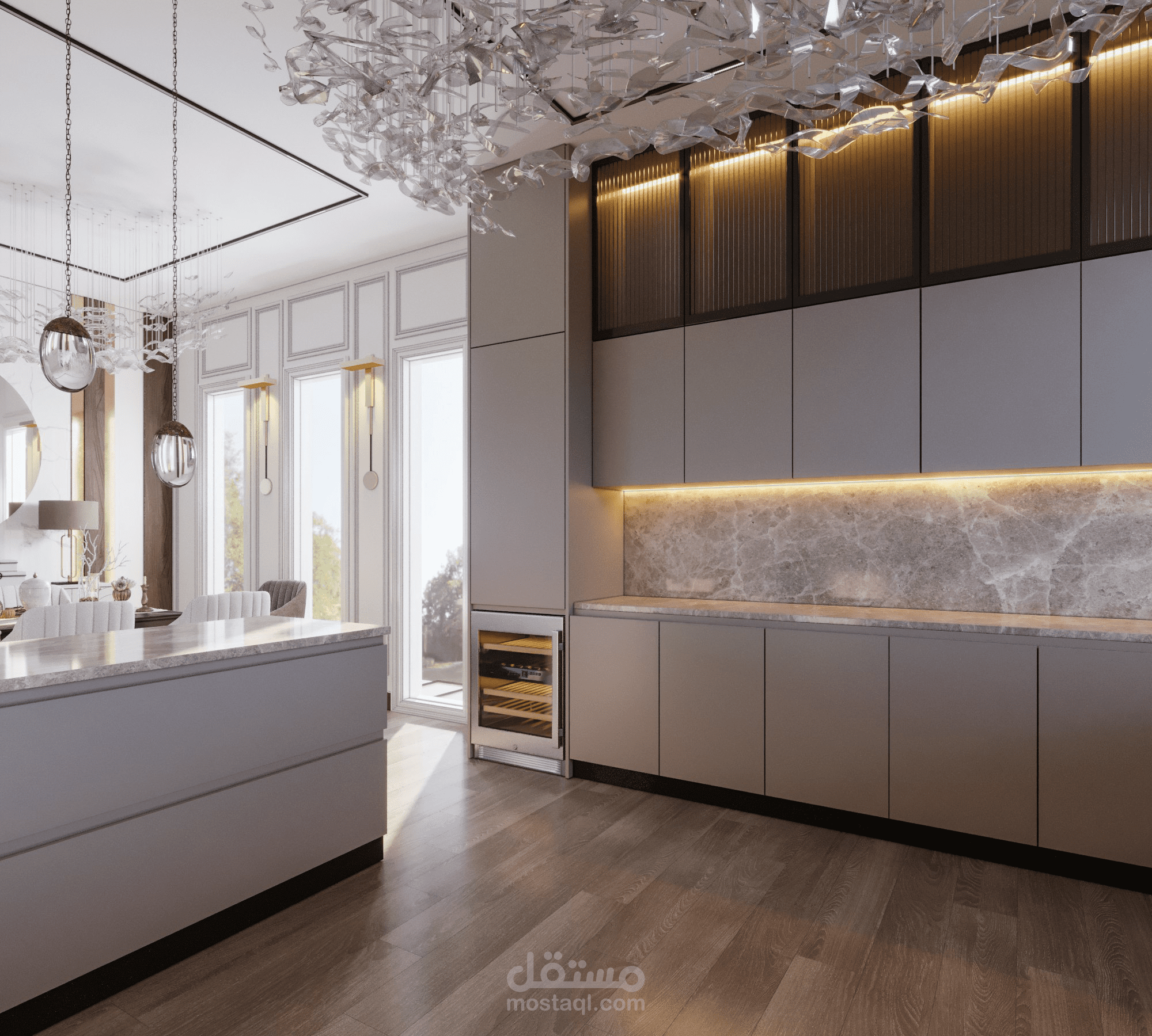 Modern Reception-Kitchen Area