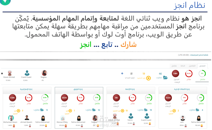 مدير مشروع لتطوير تطبيق لادارة المهام