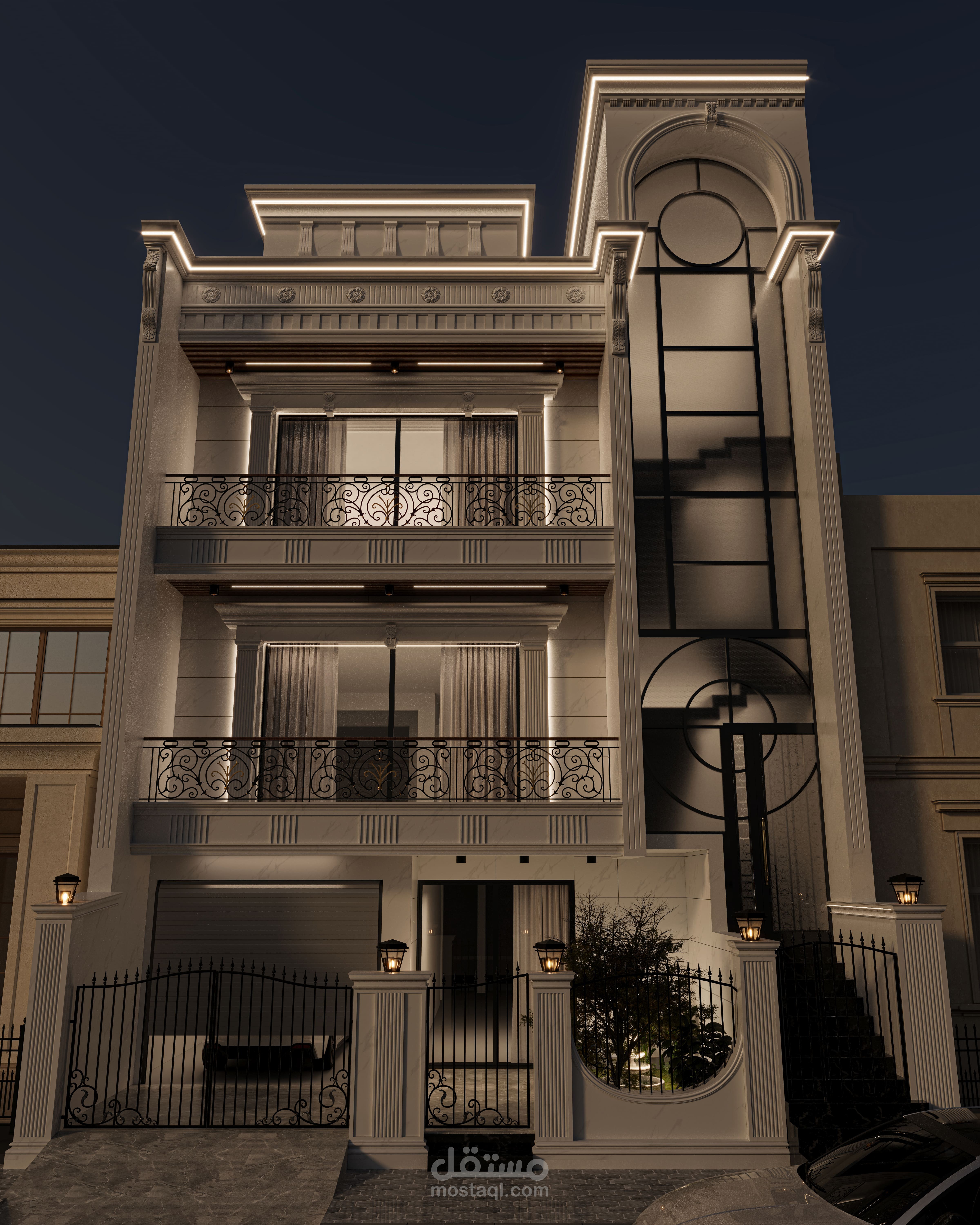 تصميم واجهة 8 متر