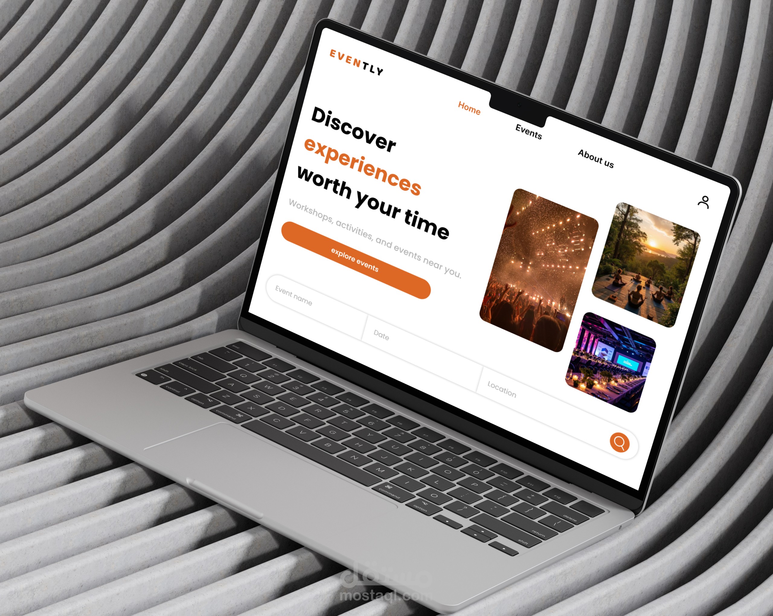 Evently | تصميم موقع حجز فعاليات وتجارب (UI/UX Web Design)