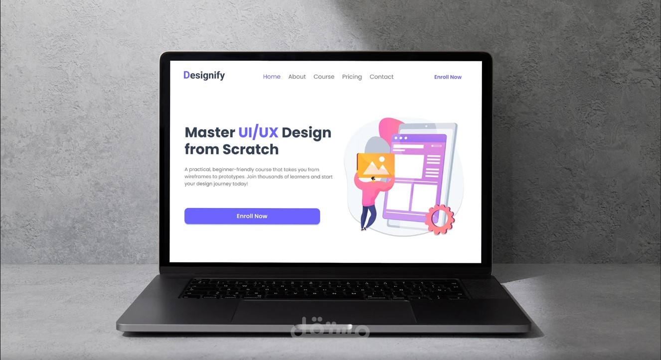 UI/UX Landing Page – موقع دورة تصميم واجهات وتجربة مستخدم