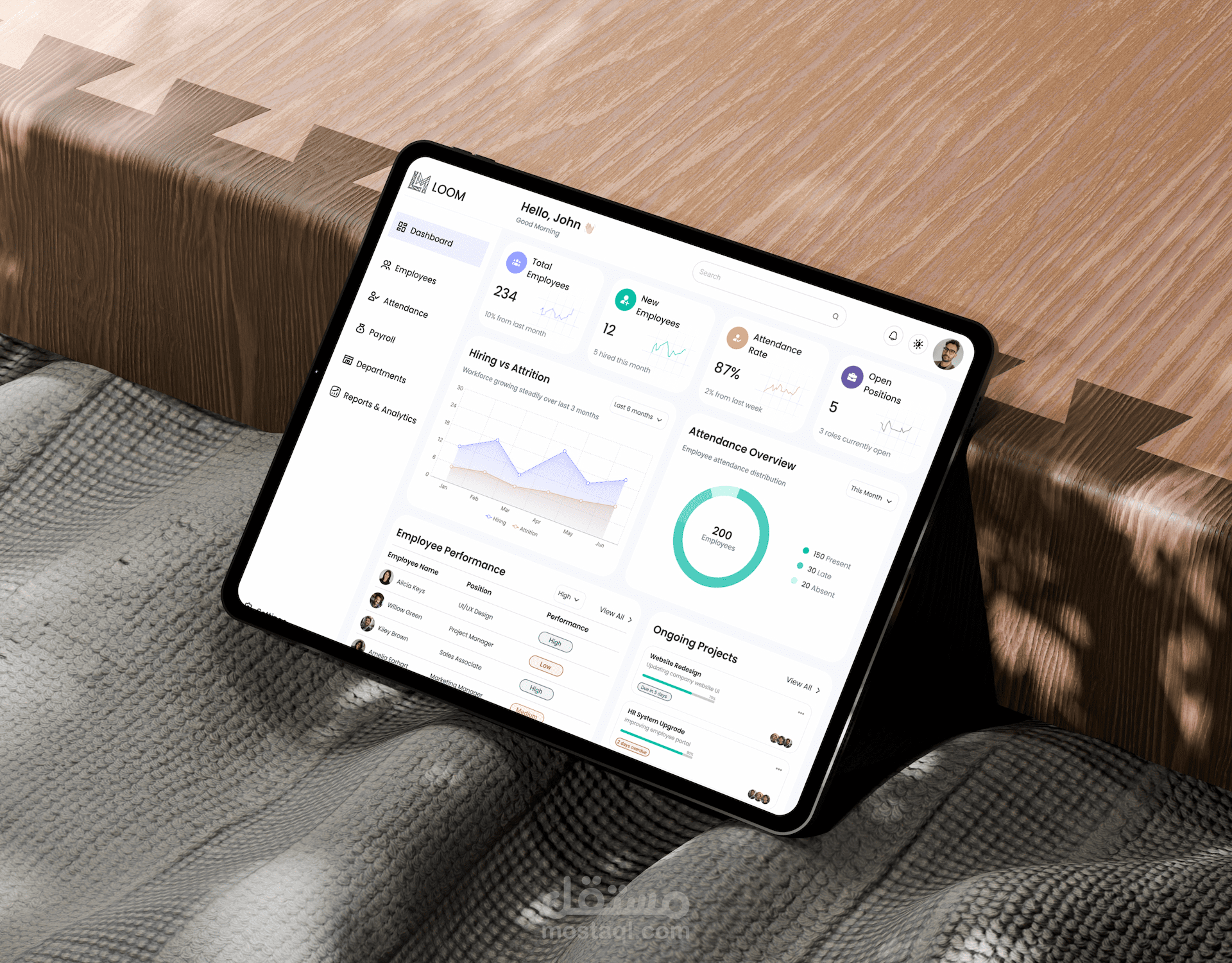 تصميم واجهة مستخدم لوحة تحكم (HR Dashboard UI Design)