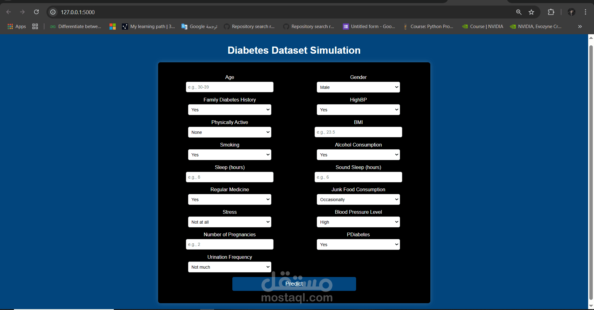 An implementation of A smart System Based on Machine Learning for Diabetes Detection.