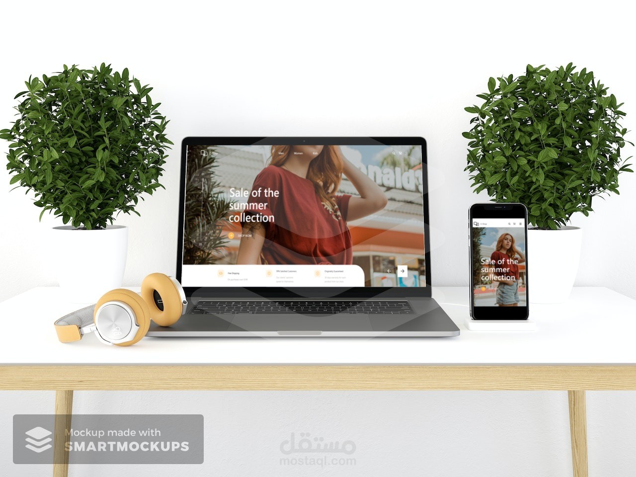 تصميم لموقع ملابس تجاري