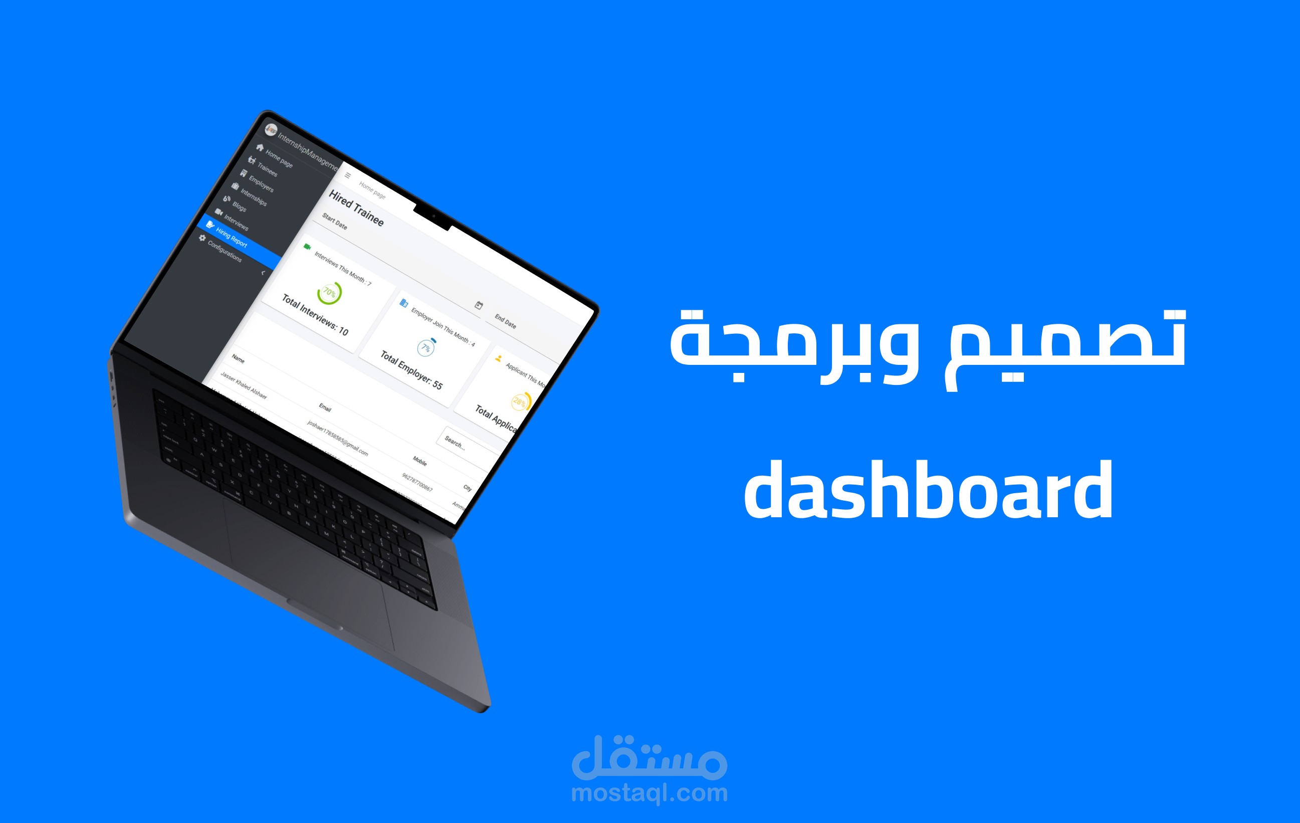 برمجة وتصميم لوحة تحكم