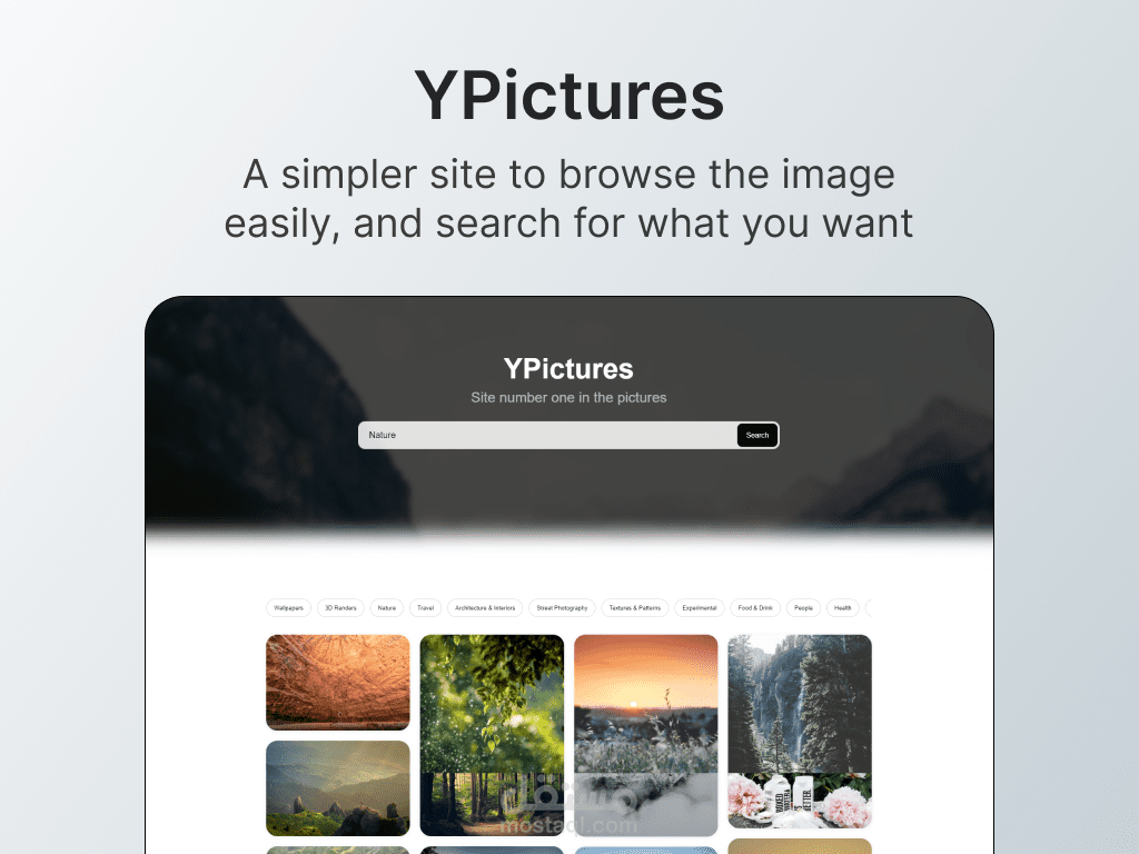 موقع عرض صور من unsplash باستخدام ال api