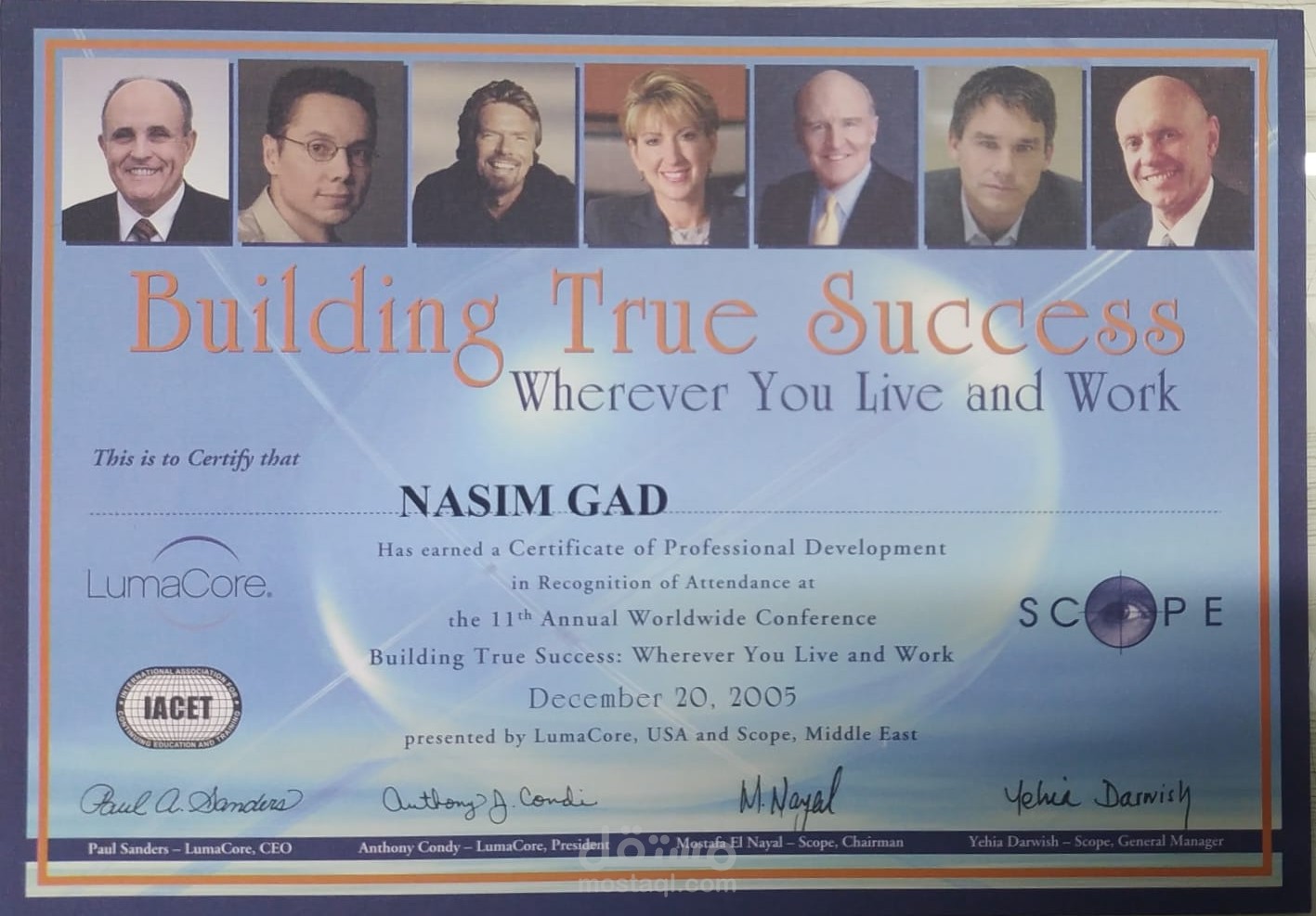 دورة تدريبية هامه جدا ON LINE عن  Building true sucess