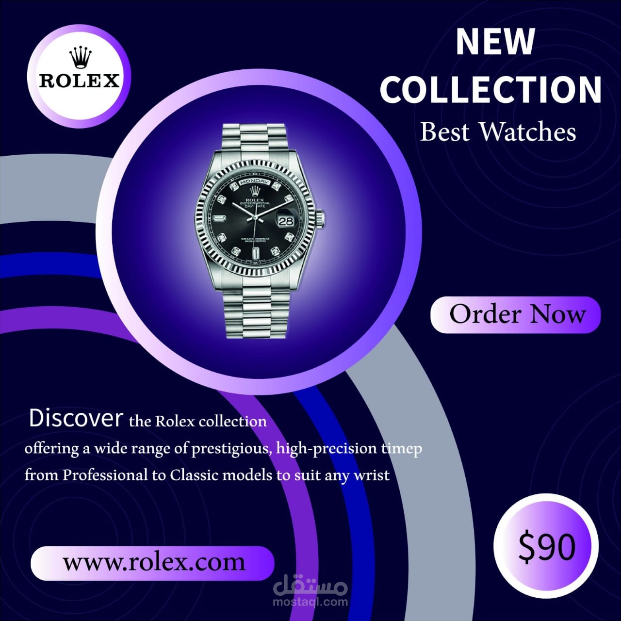 Social media post design for watch