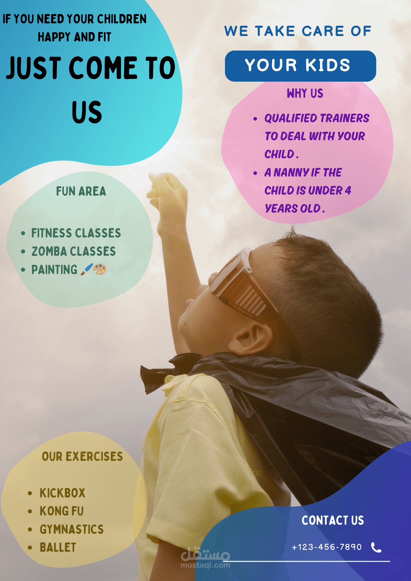 (منشور اعلاني) Flyer for kids club with (BDF) feature