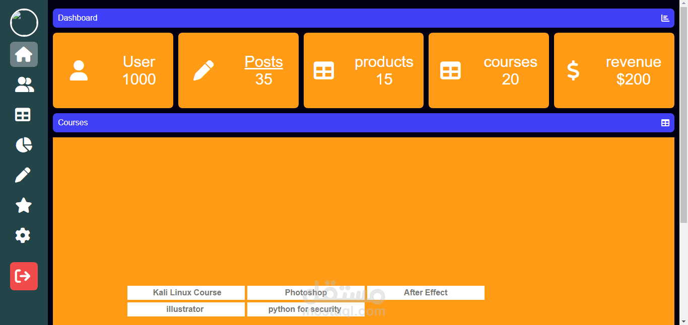 مشروع الداش بورد