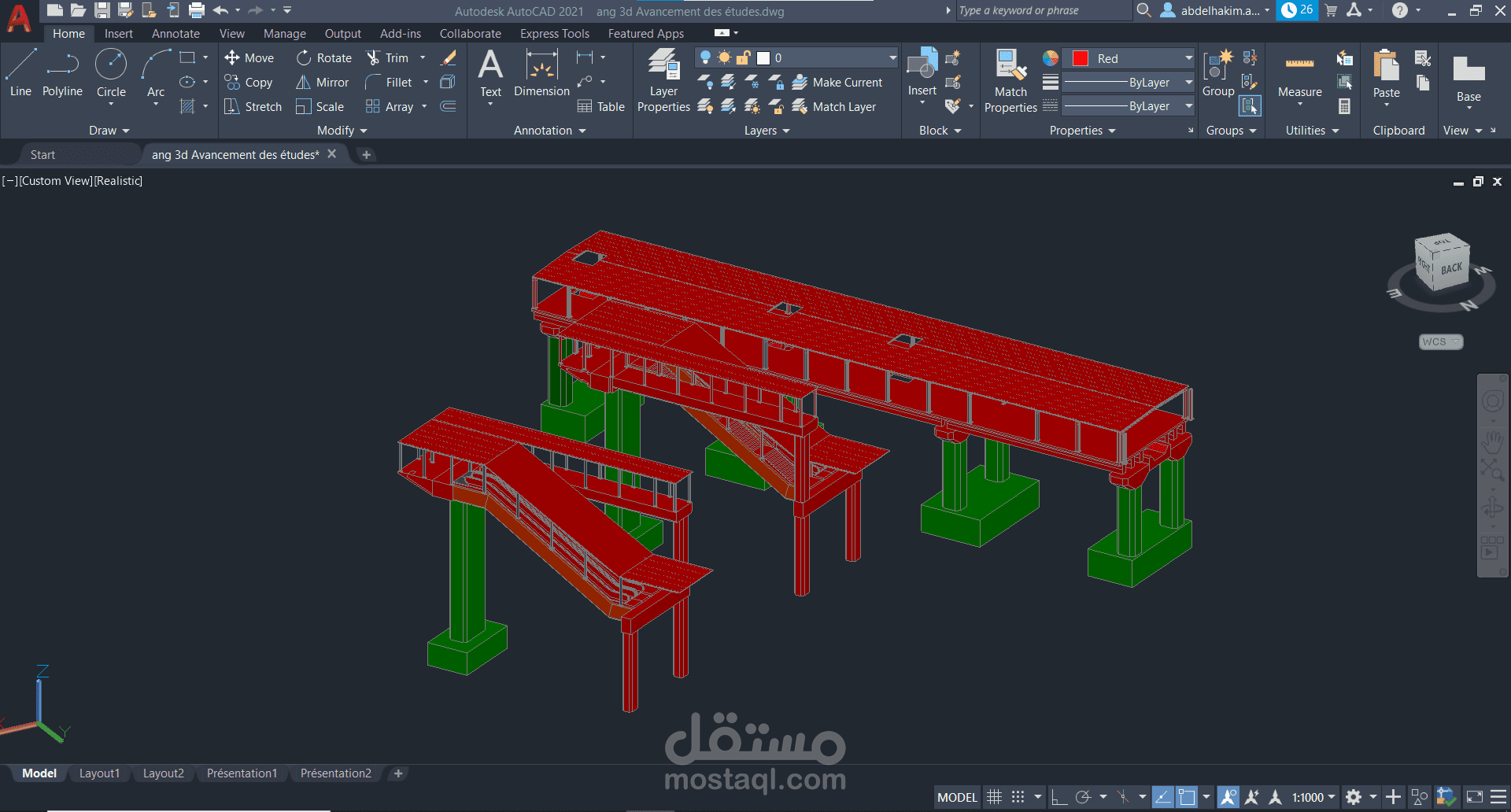 الرسم المعماري و الانشائي للمخططات على الاوتوكاد