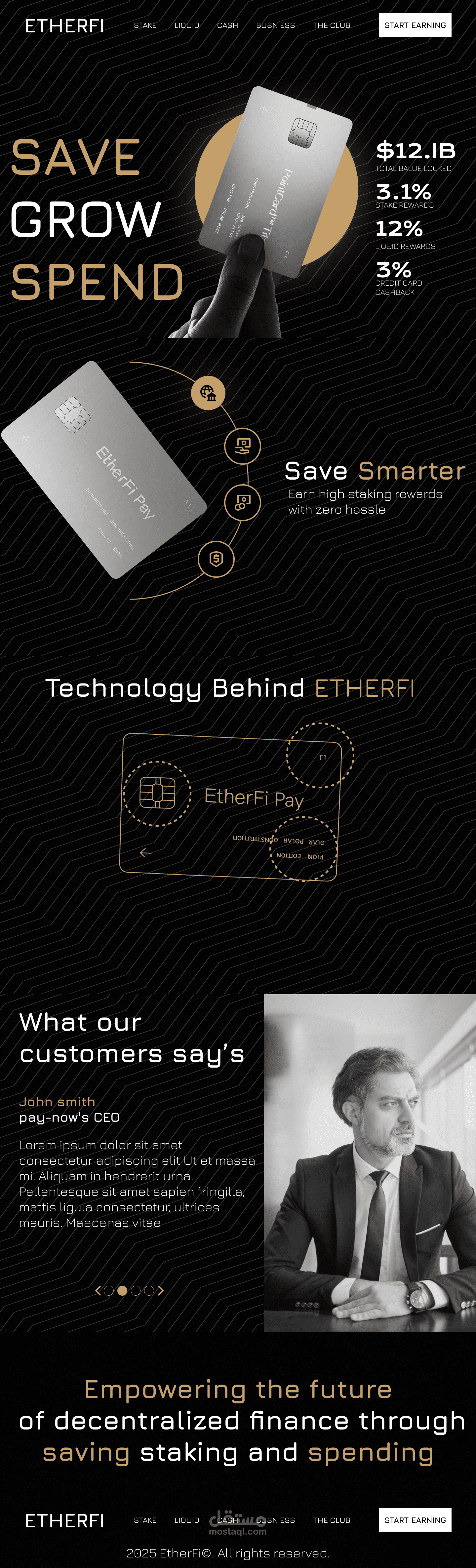 EtherFi — صفحة هبوط لمنصة مالية لامركزية